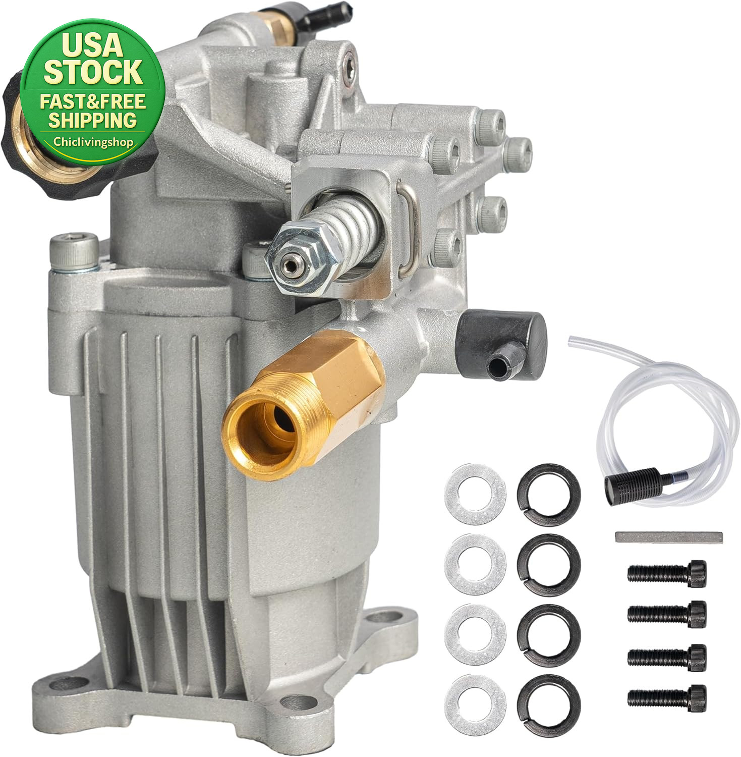 3400PSI 2.5GPM Pressure Washer Pump Replacement 3-4 Horizontal Shaft Kit