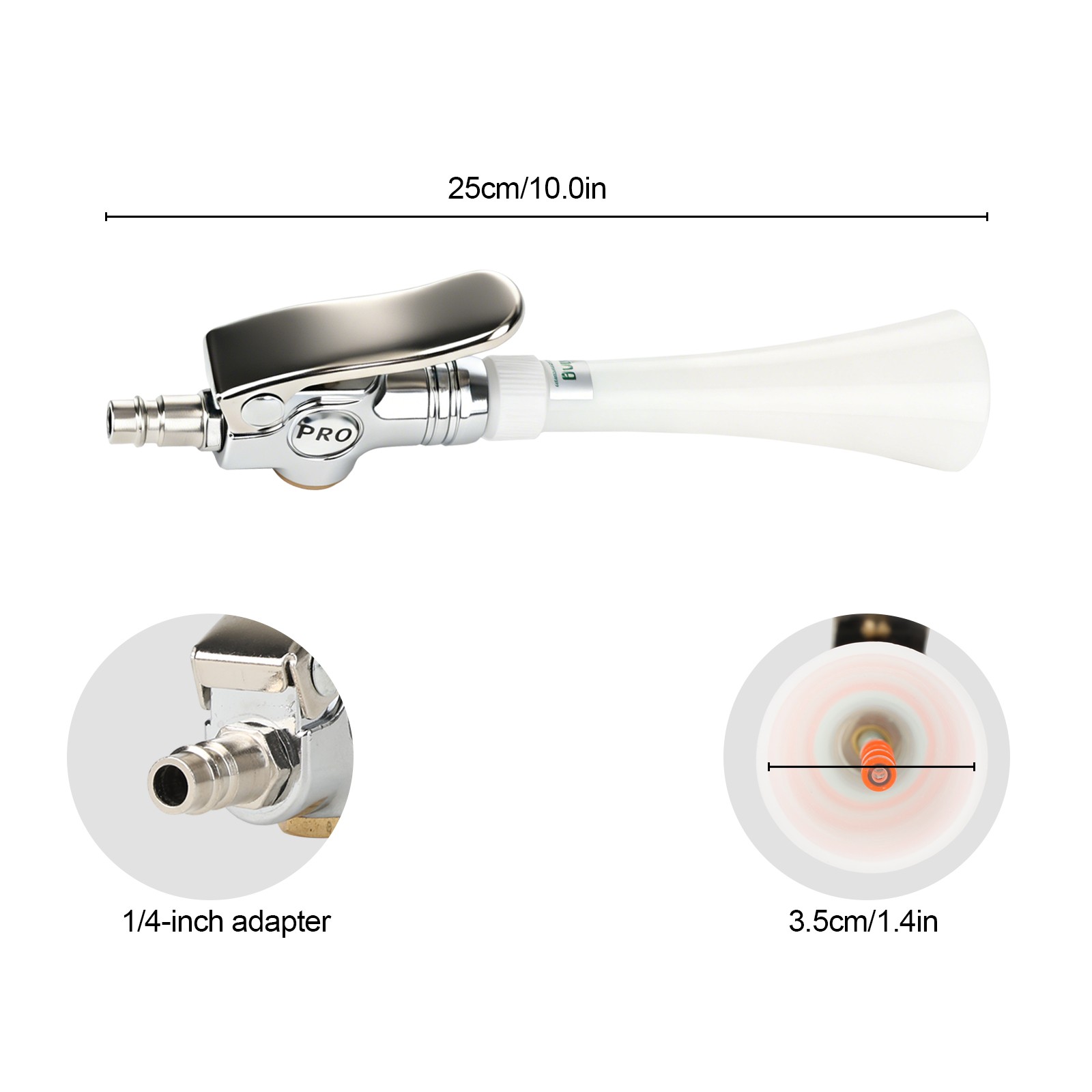 2-in-1 High-Pressure Car Cleaning Gun Nozzle Air Blow Interior Detailing Tool