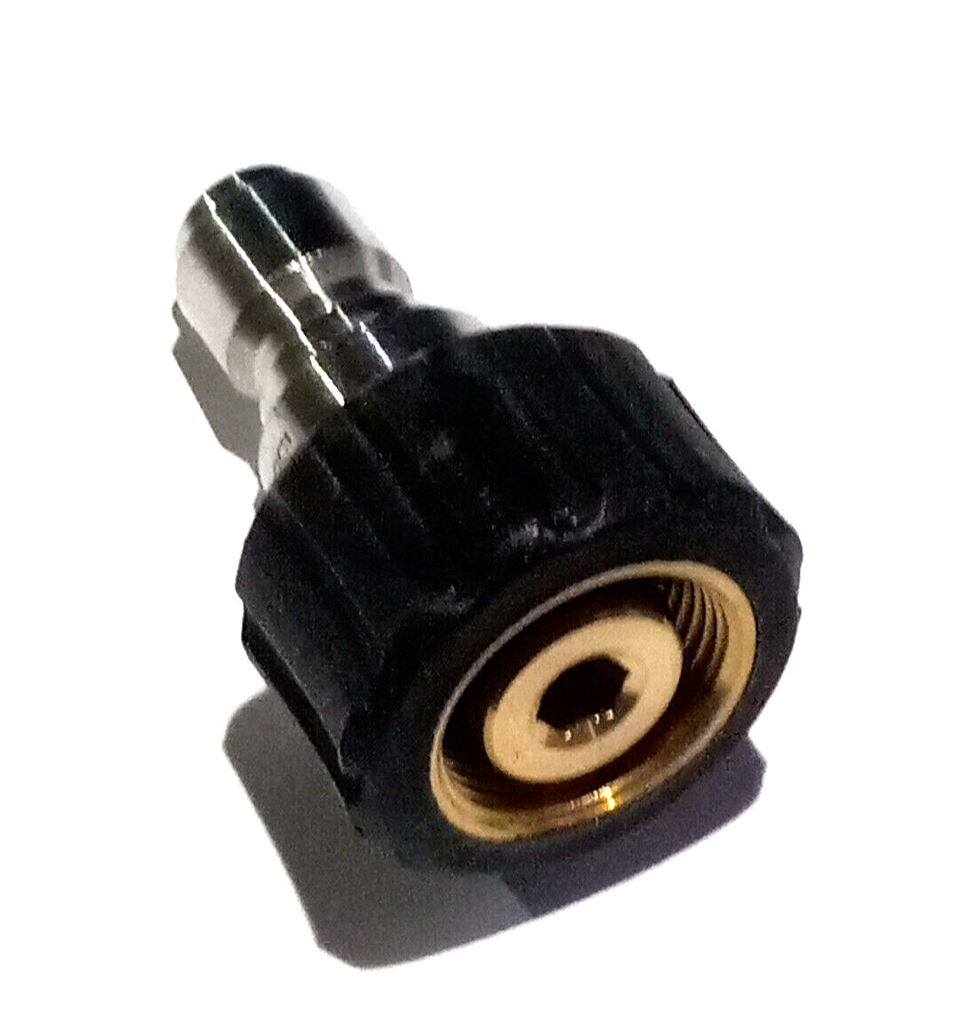 M22 F 15MM TWIST CONNECT COUPLER X 3/8 S.S. QC PLUG (NON STANDARD SIZE)