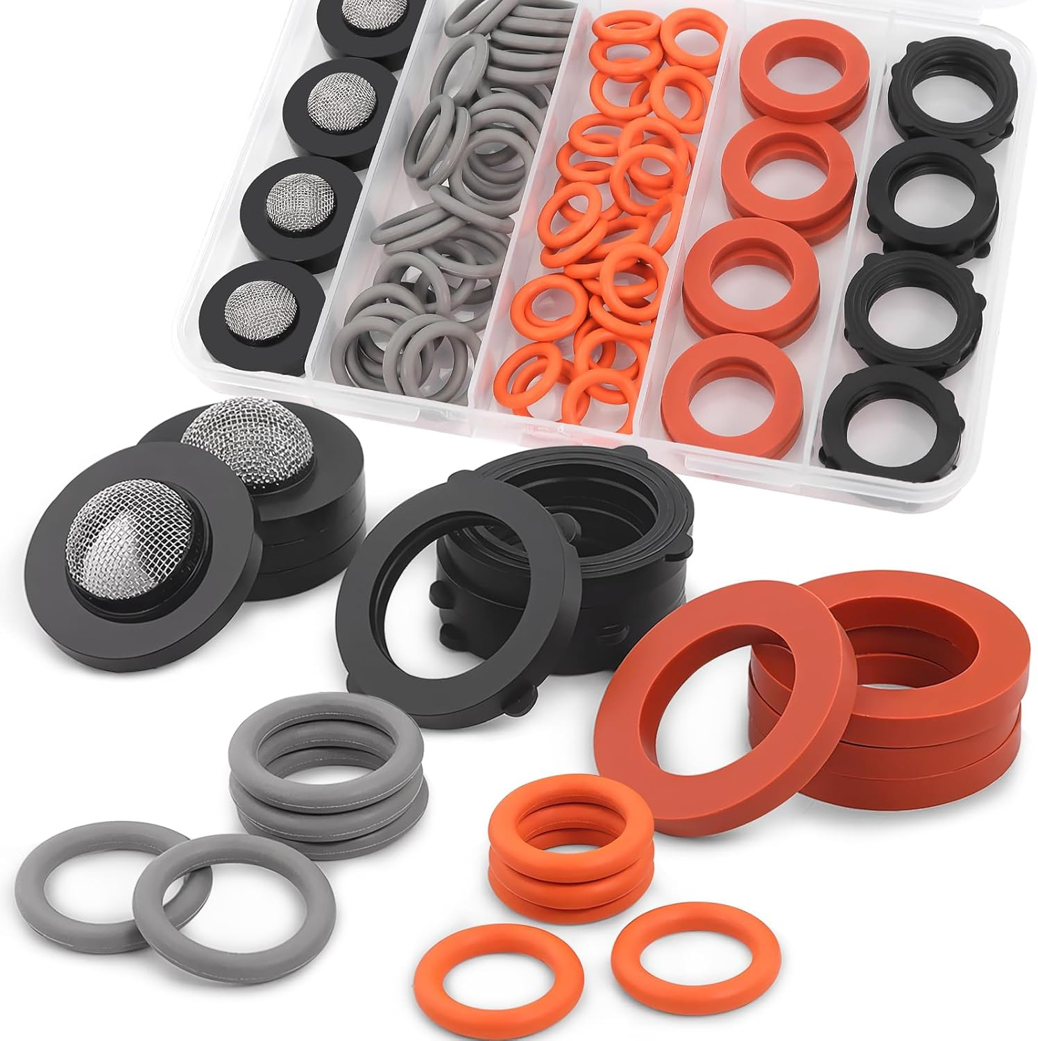 84Pcs Power Pressure Washer O Rings & Washers Kit Screen Filter Washer 5 Sizes
