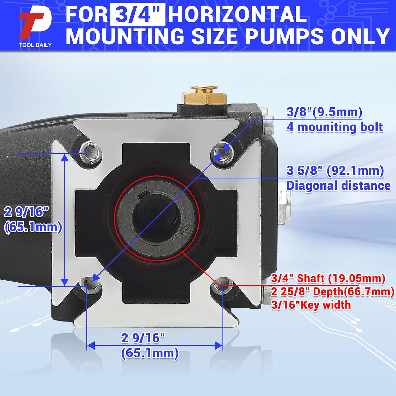 Horizontal Triplex Pressure Washer Pump 3/4″ Shaft Replacement Power Washer