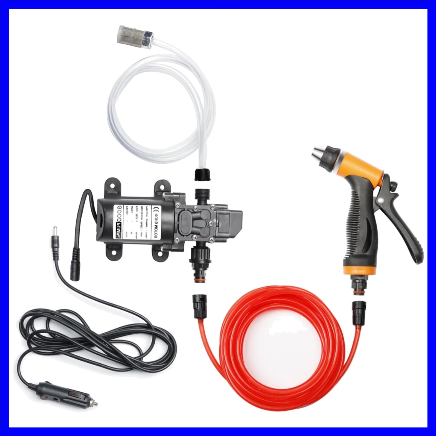 Portable Intelligent Electric Pressure Washer Pump 100W 160 PSI 12V Portable …