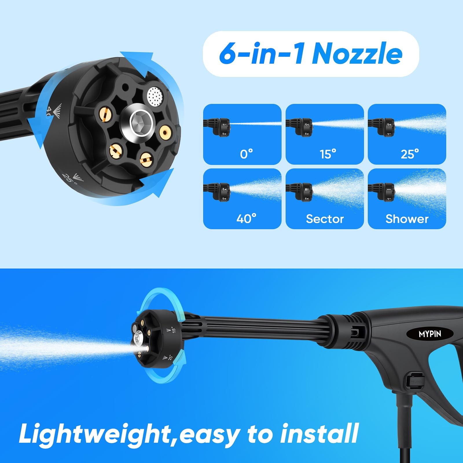 660PSI Portable Cordless Pressure Washer with Folding 3.4Gal Tank, 7M Hose