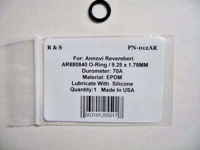 Annovi Reverberi AR880840 O Ring / R&S 012AR / 9.25 X 1.78MM / EPDM Material