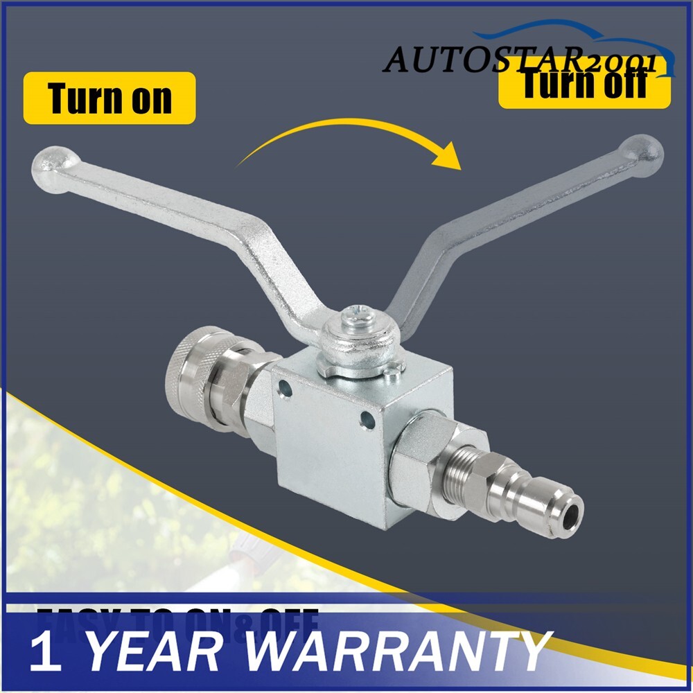 High Pressure Washer Ball Valve Steel Kit 4500 PSI 3/8 Inch Quick Connect NEW