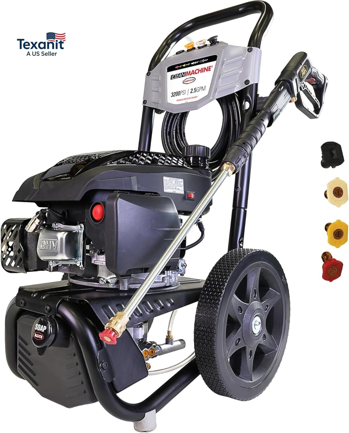 Simpson Cleaning 3200 PSI Gas Pressure Washer, 2.5 GPM Residential Power Washer