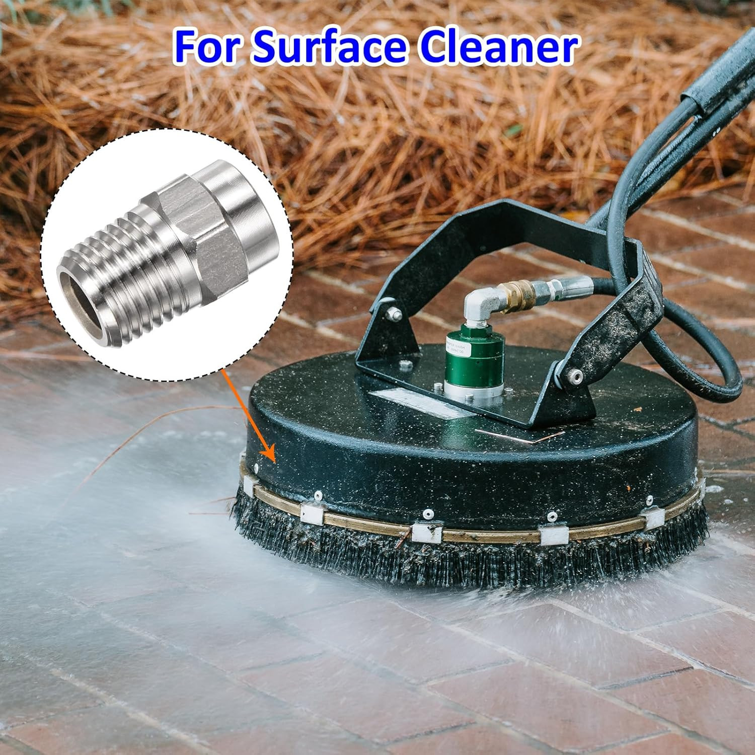 6 Pack Surface Clean Tips – 15 Degree 1/4″ NPT Male Pressure Washer Nozzles Clea
