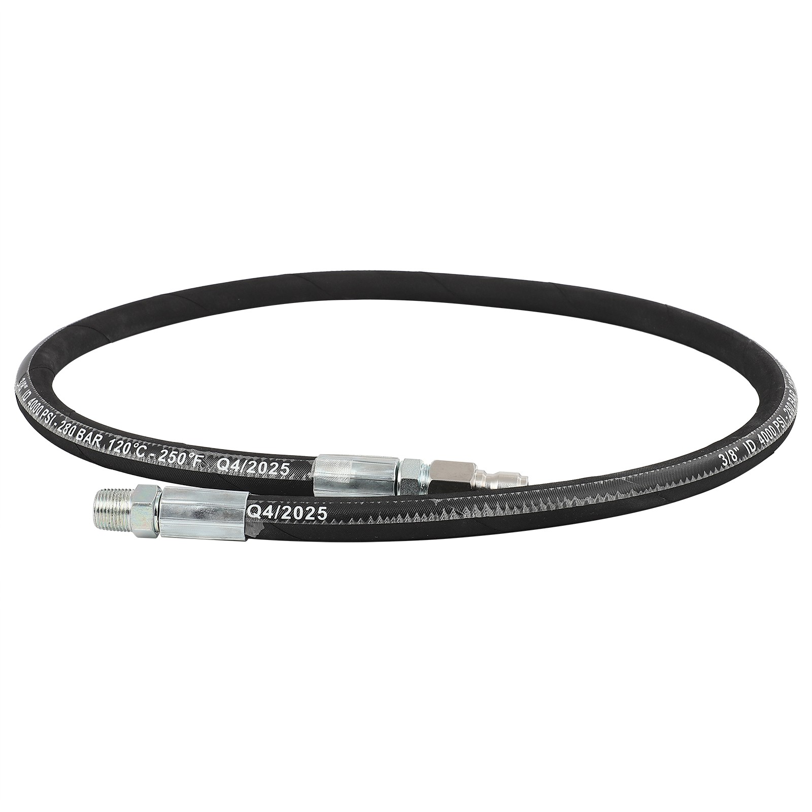 Pressure Washer Whip Hose 4 Ft X 3/8 Inch Hose Reel Connector Hose For Pressure