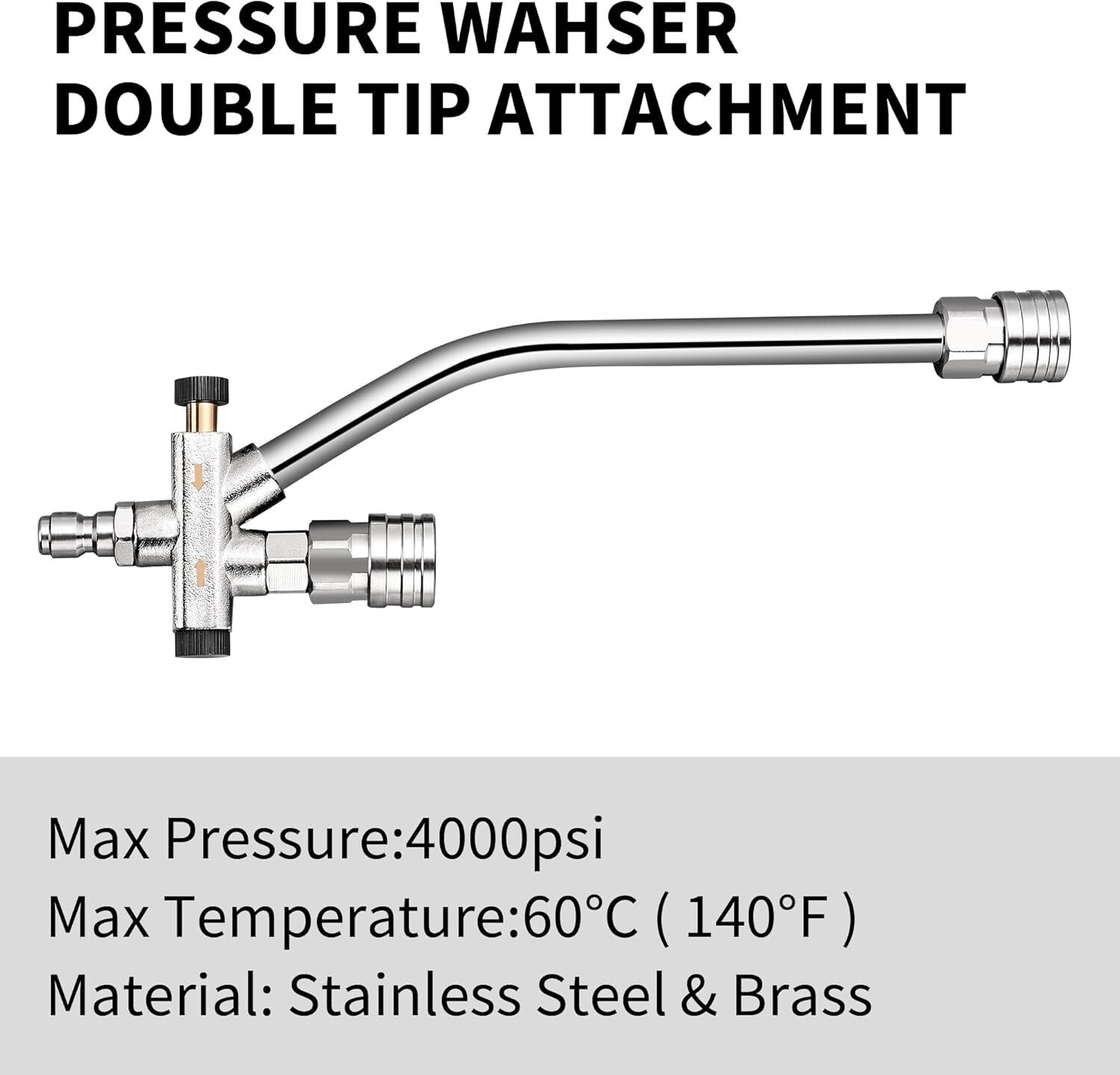 Pressure Washer Foam Cannon with Dual-Connector Double Tip Attachment Dual La…