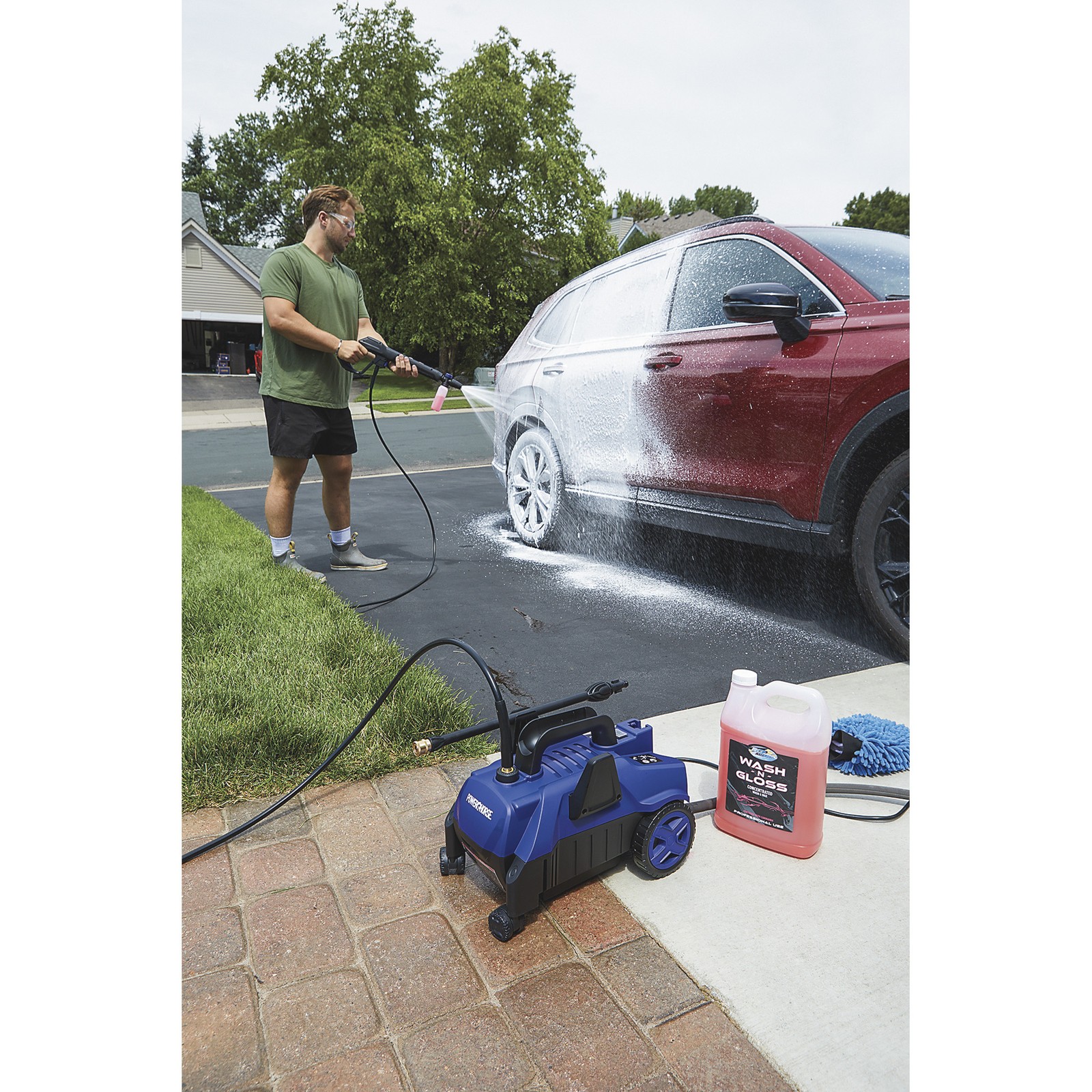 Powerhorse Follow Me 2,100 PSI Electric Pressure Washer Car Cleaning Kit, 1.9