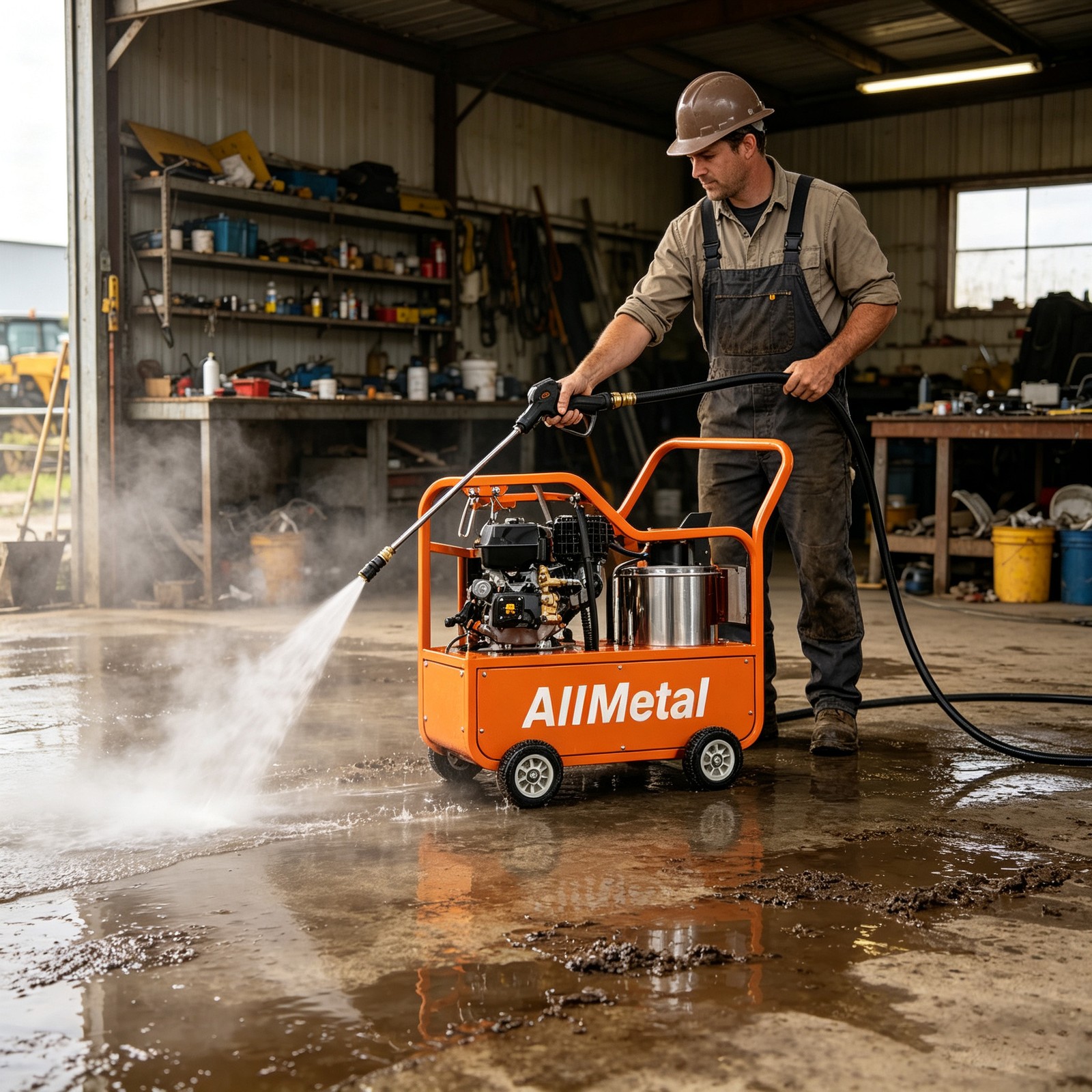 Commercial Hot Water Pressure Washer 4000 PSI 4.0 GPM 420cc Gas Electric Start