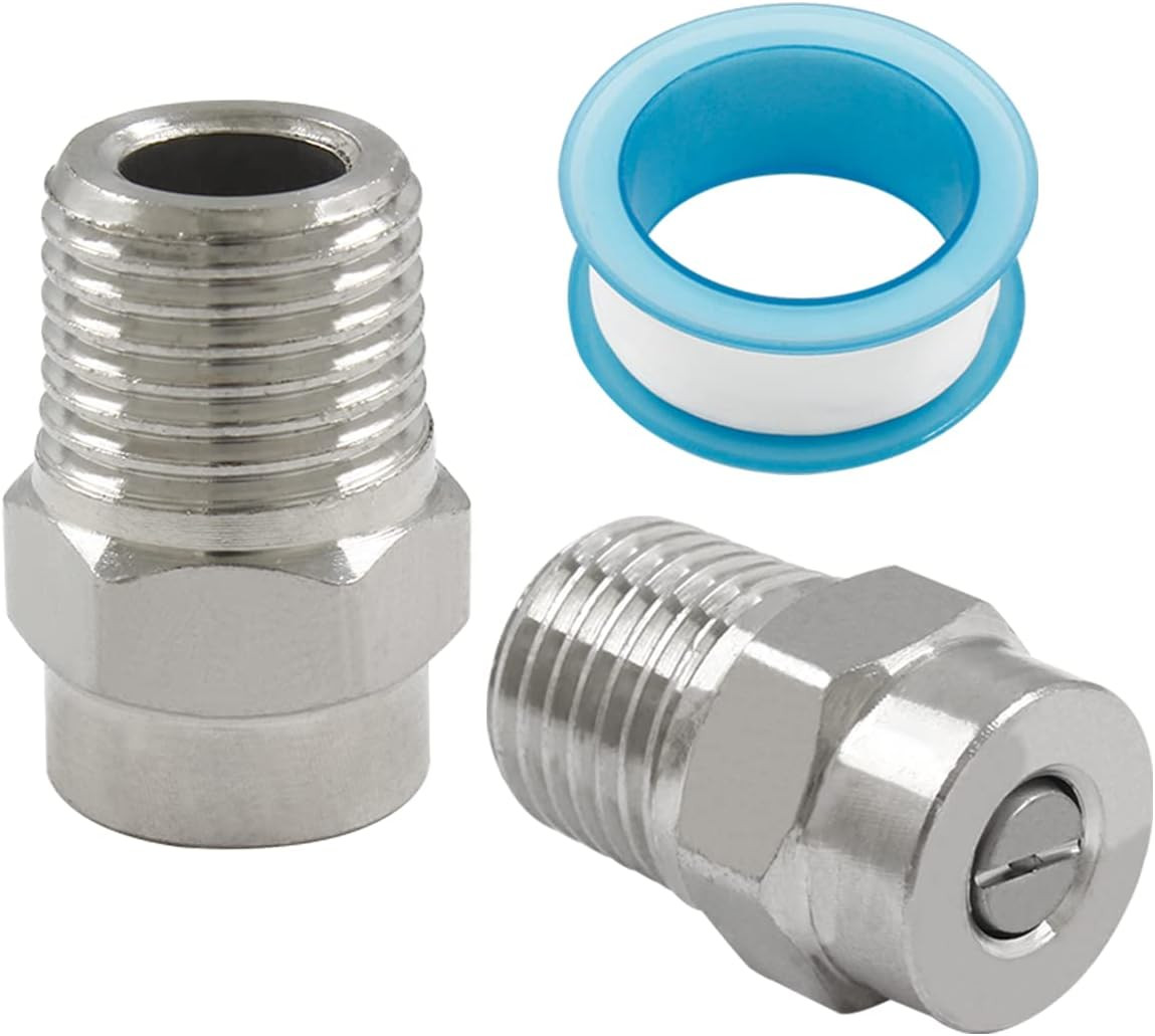 2 Pack 40°Cleaner Tips Pressure Washer Nozzle, 1/4 NPT with Tape | 4000 PSI Spra