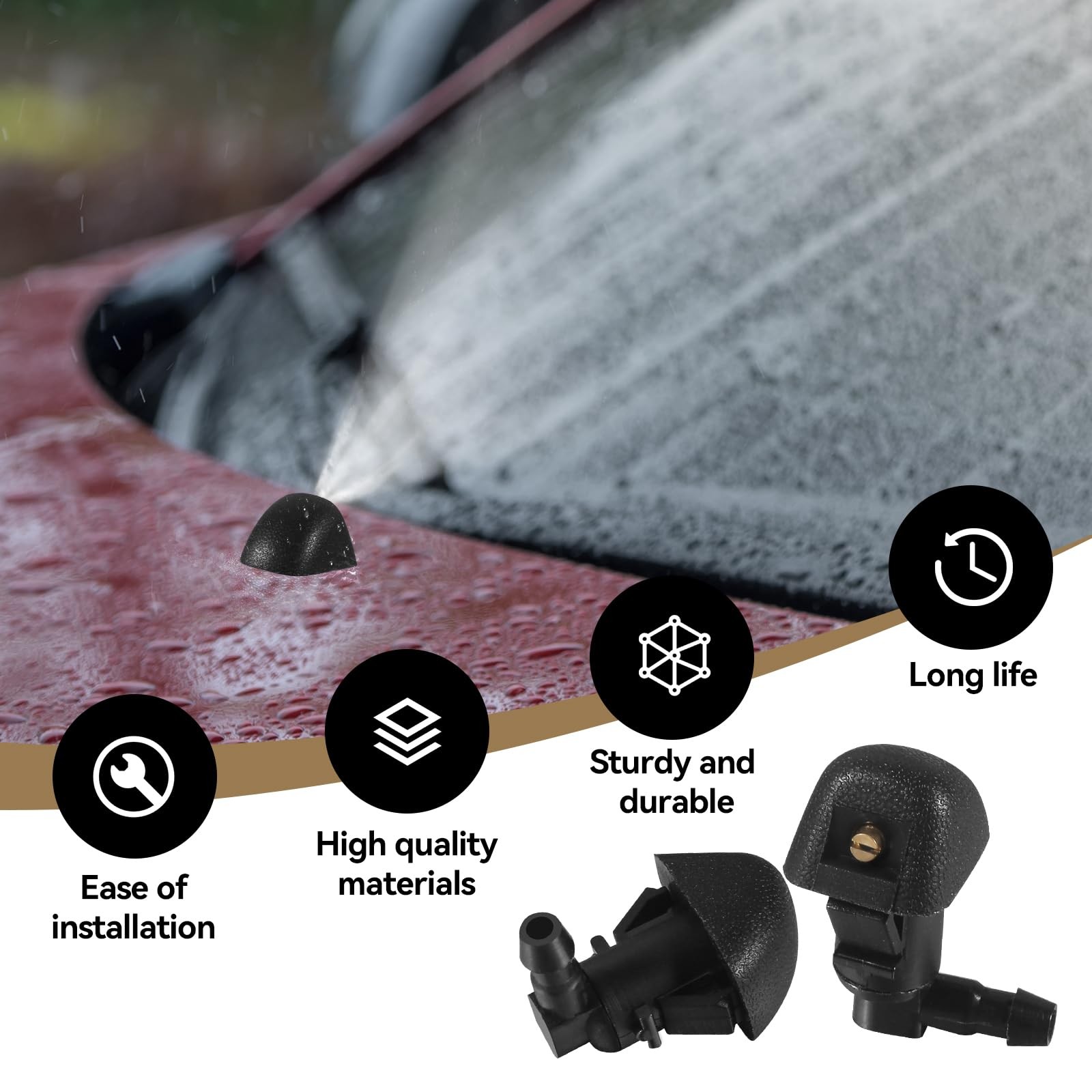 76810-TK8-A01 Premium Adjustable Windshield Washer Nozzles Assembly for…