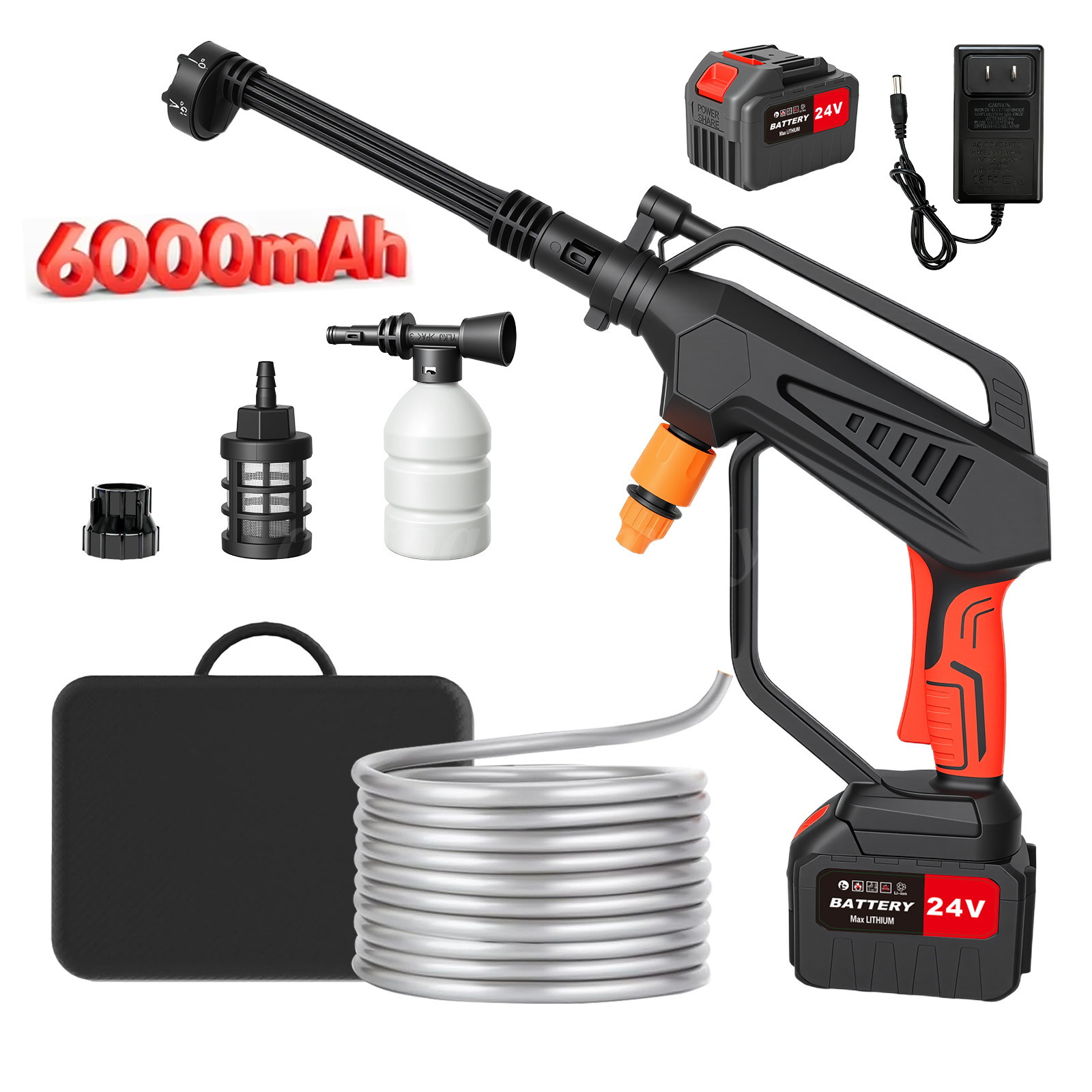 Cordless Electric High Pressure Water Spray Car Gun 870PSI Portable Washer Clean