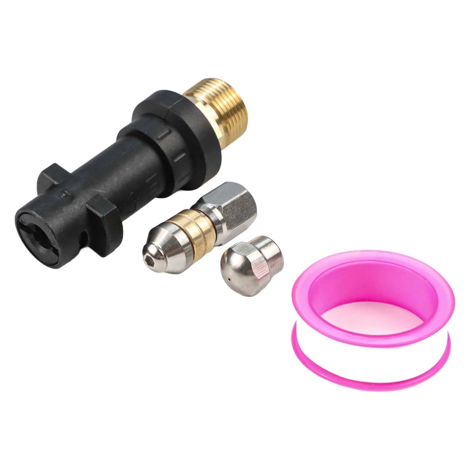 For Karcher-Compatible 15m 20m Hose Set with Adapter 2 Connectors Raw Tape