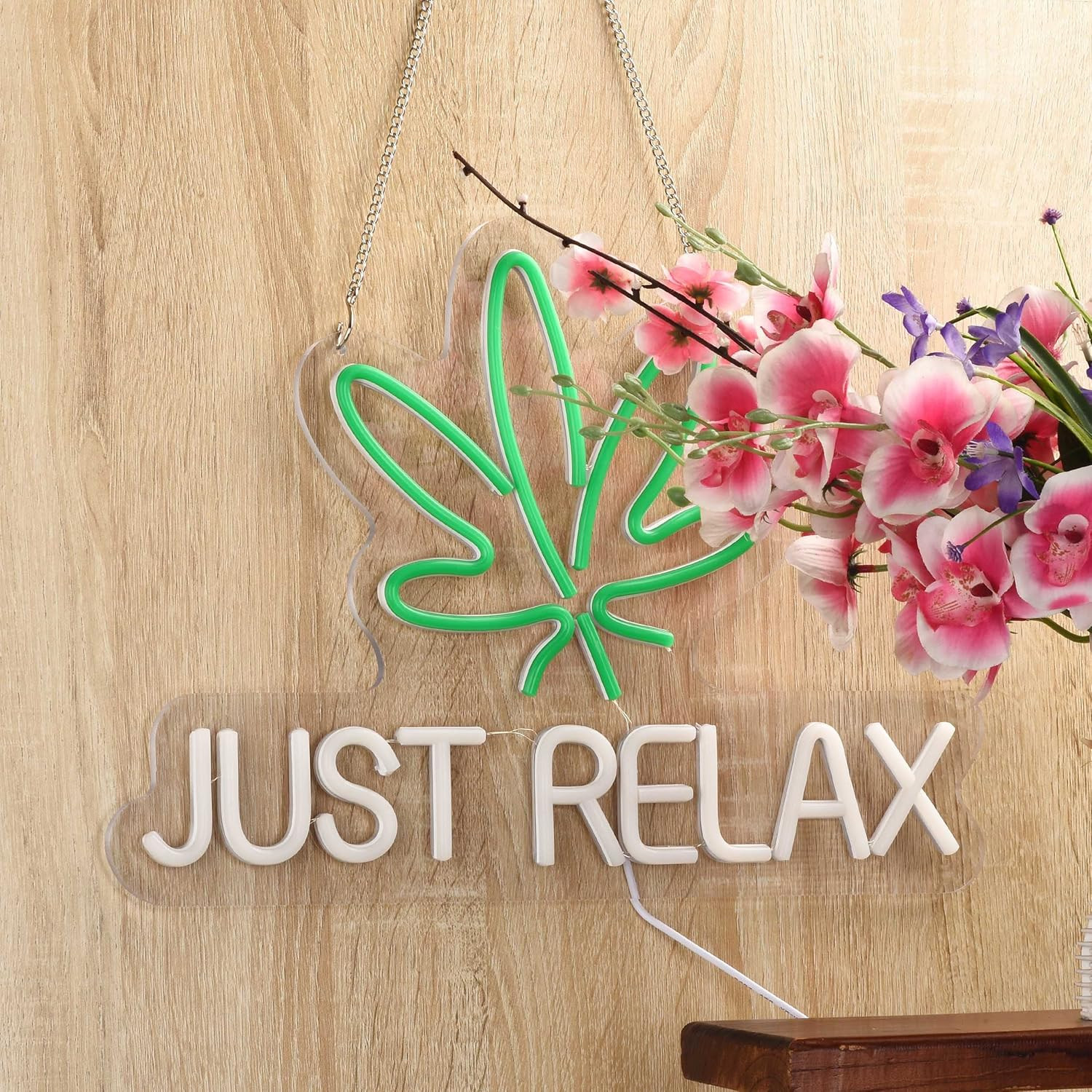 Neon Sign Just Relax LED Neon Lights Signs for Wall Decor,Bedroom,Game Room, Par