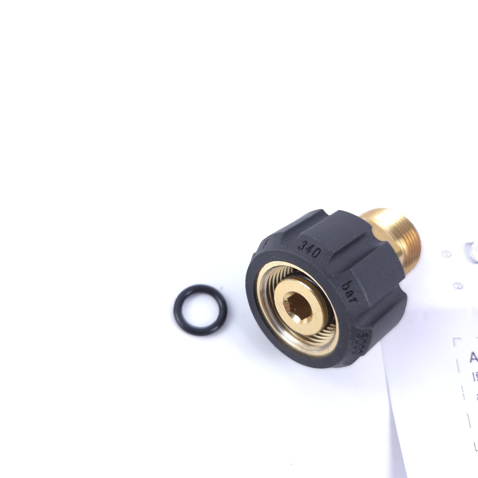 Pressure Washer Hose Adapter Brass M22 15mm Female to M22 14mm Male