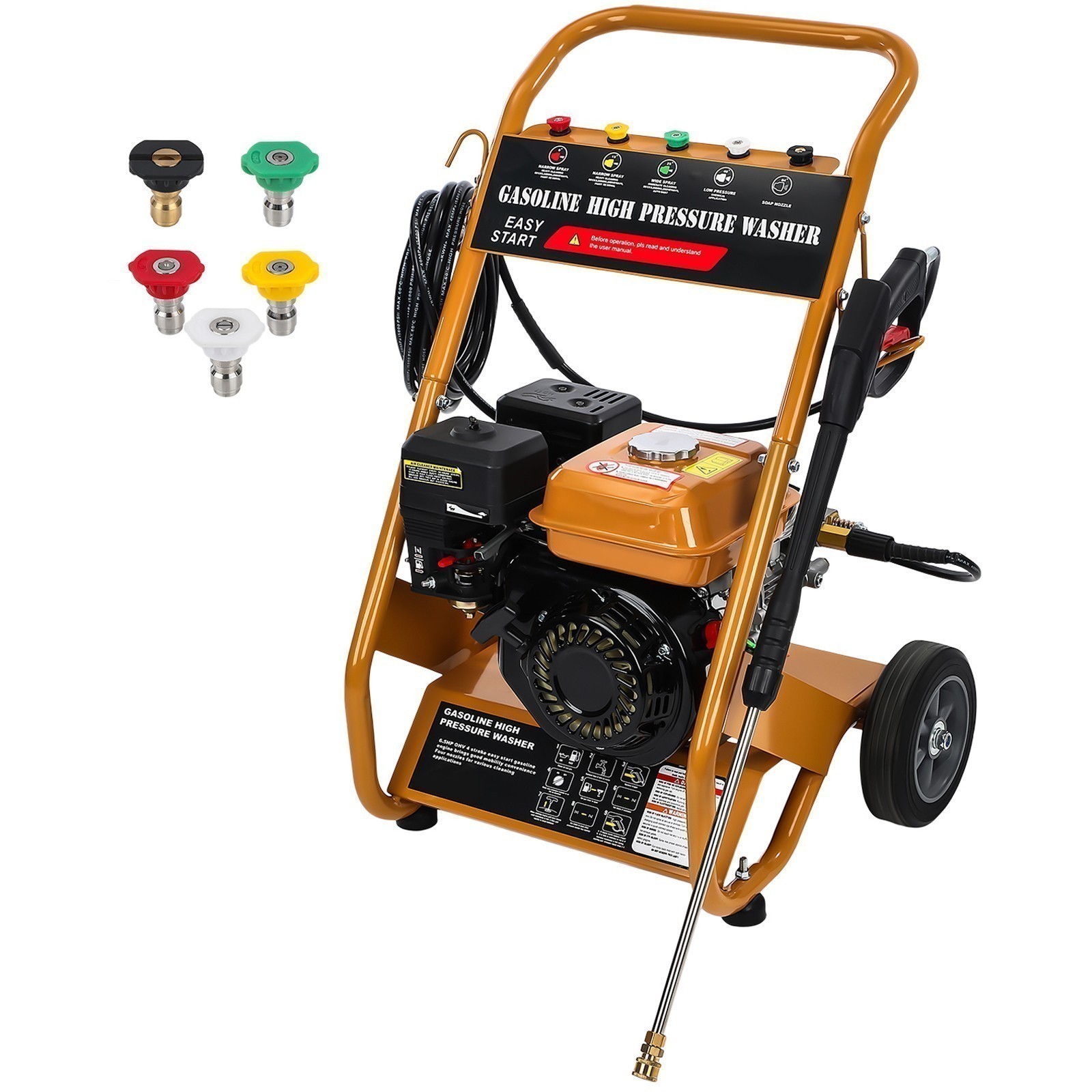 Gas Pressure Washer Gas Powered Washer 3950 PSI 2.6 GPM 212cc With 5 Nozzles