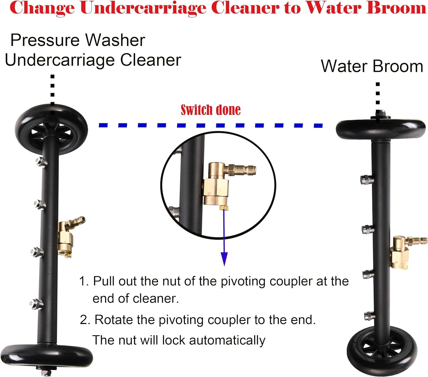 Dual-Function Undercarriage Cleaner, 16 Inch, 3 Pieces Extension Wand, 4000 PSI