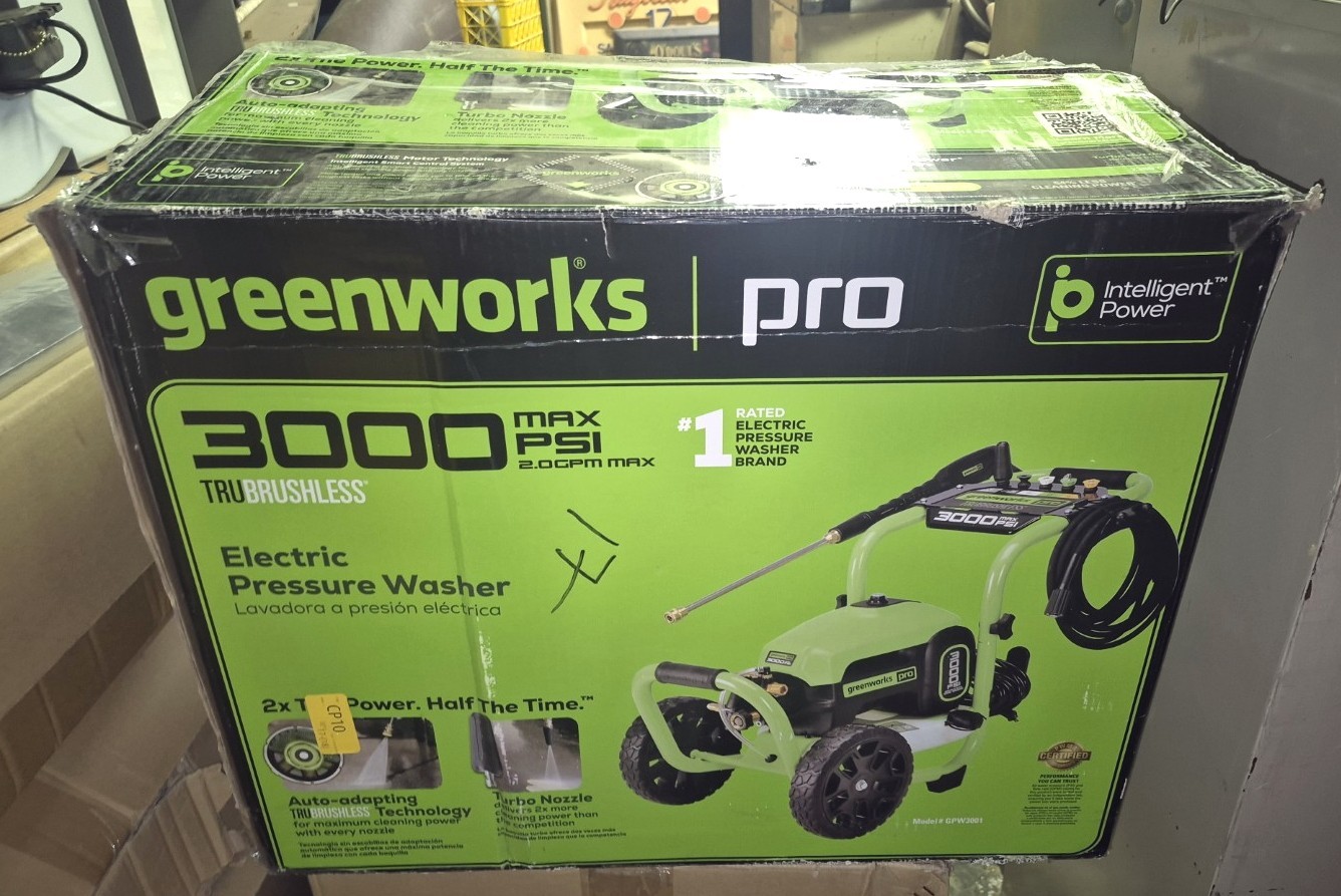 GREENWORKS ELECTRIC PRESSURE WASHER GPW3001 – LIGHTLY USED?