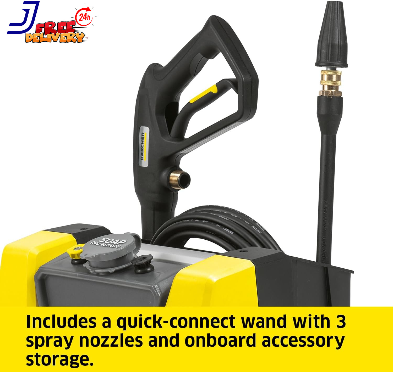 Pressure Washer K1700 Cube Max 2125 PSI 3 Spray Nozzles Detergent Tank for Cars