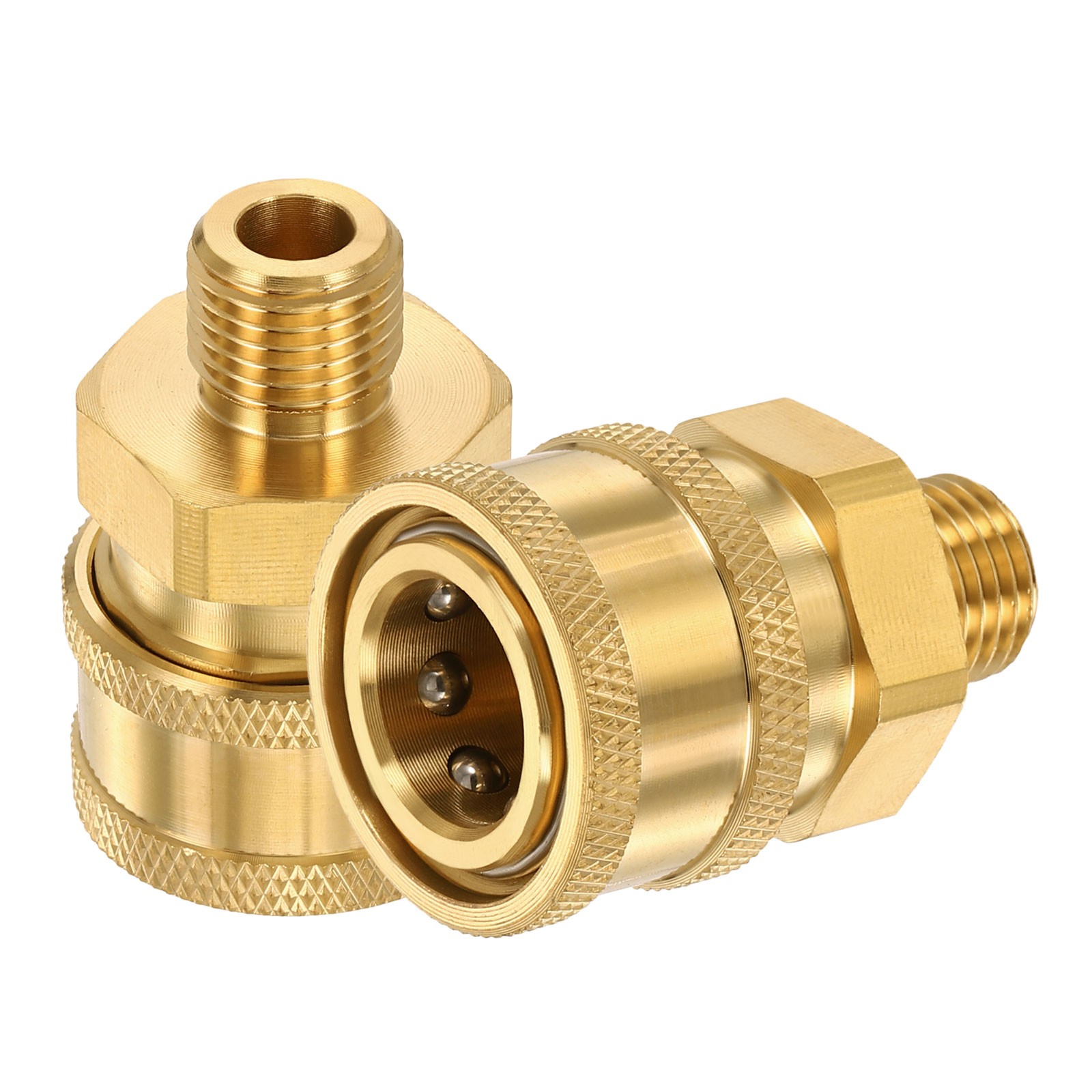 2Pcs Pressure Washer Adapter 3/8″ Female Quick Plug to G1/4″ Male Brass