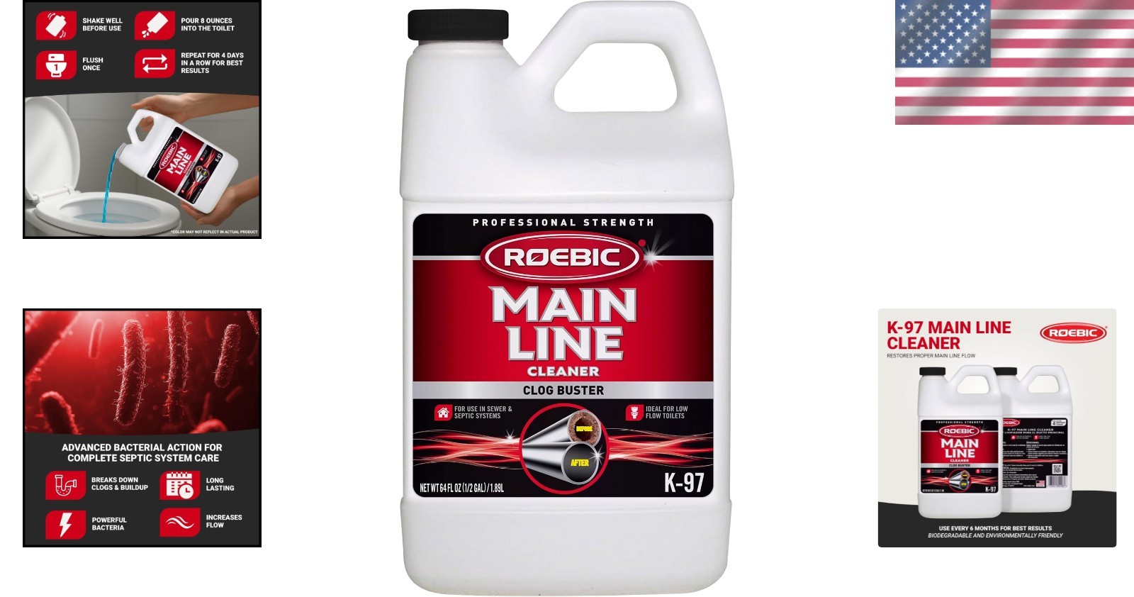 64 fl oz Liquid Septic Tank Cleaner – Prevent Clogs with Easy Application