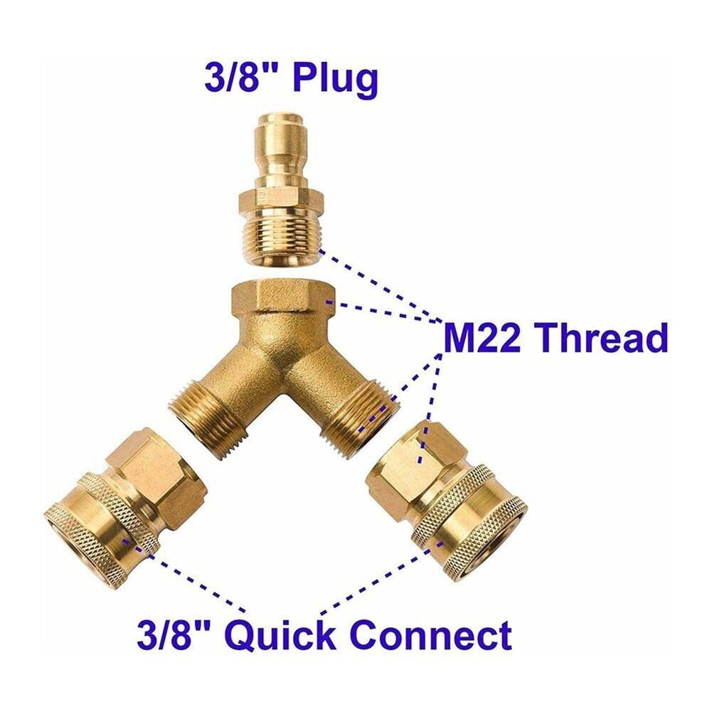 Washer Tee Splitter Brass Dual System For 4.0 GPM Gold Splitter 3/8 Inch