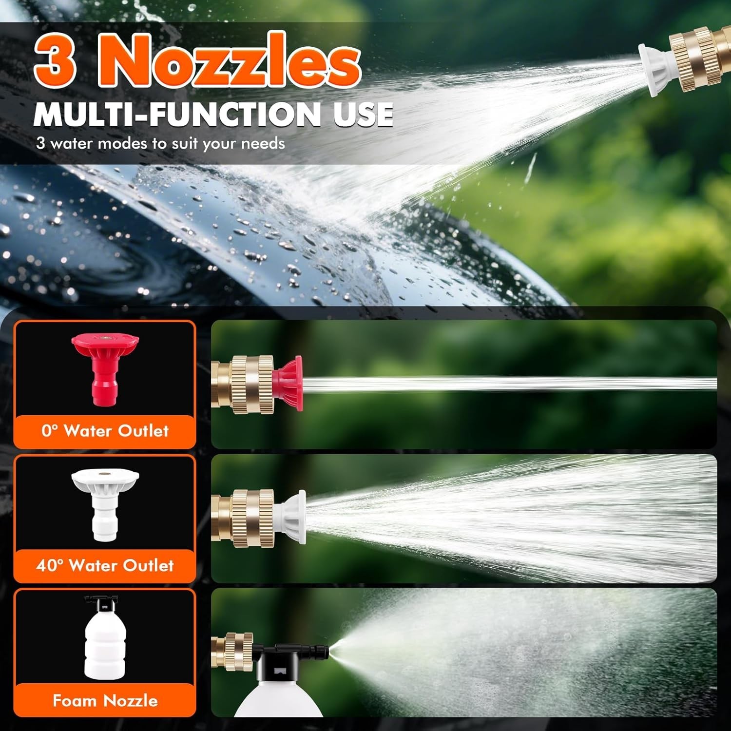 Cordless Pressure Washer 870PSI Portable Power Washer W Battery Nozzle Hose Kit