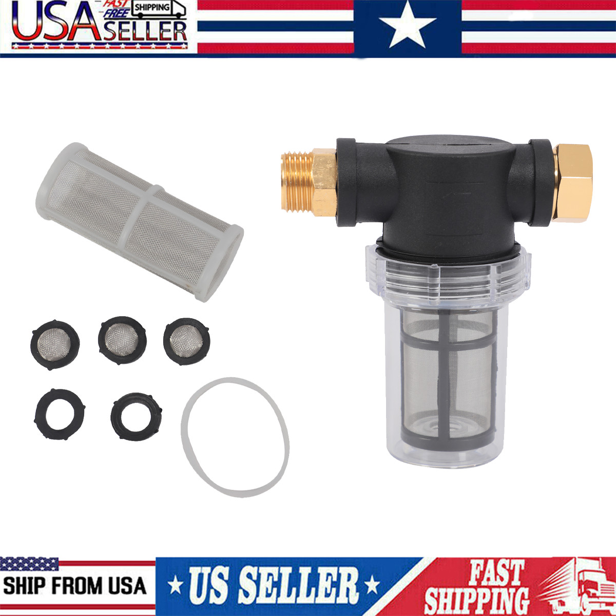 Garden Hose Inlet Filter Inline Water Pressure Washer Sediment Washing Machine