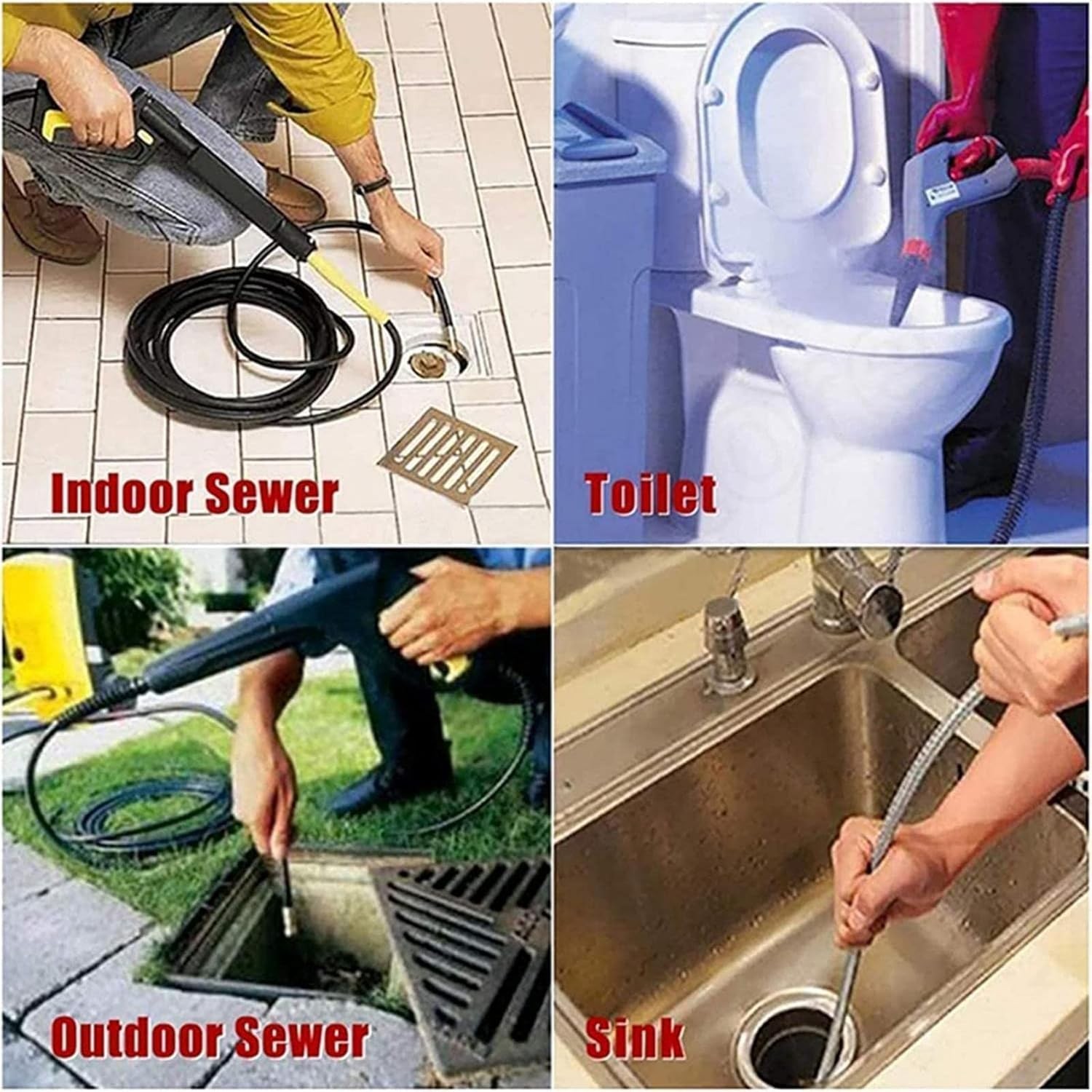 Sewer Cleaning Tool High-pressure Nozzle 5000psi Pipe Cleaner 1/4 Inch Connector