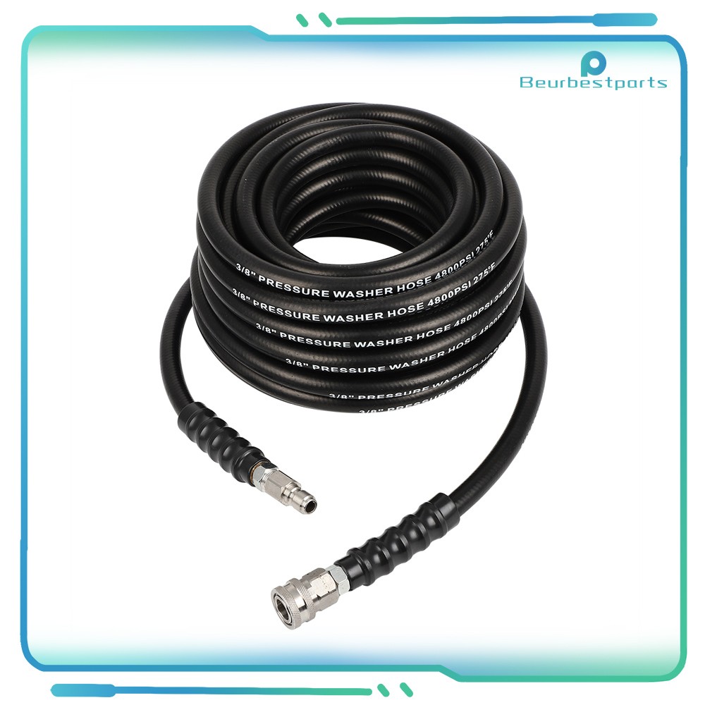 50FT 3/8″ Hot Water Pressure Washer Hose Rubber Power Washer Hose 4800 psi