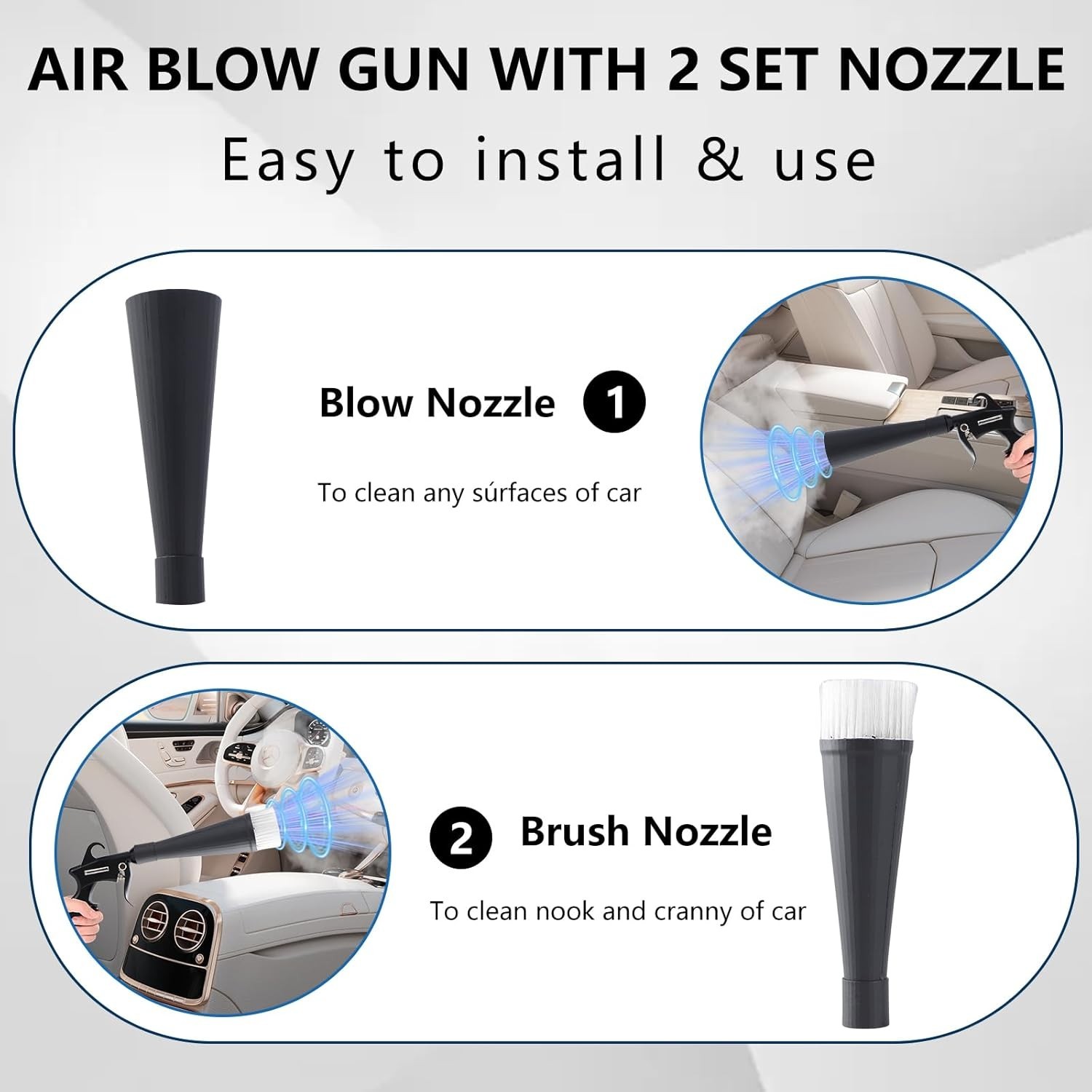 Tornado Detailing Car Cleaning Gun with Metal Nozzle | Interior Drying Air Gun |