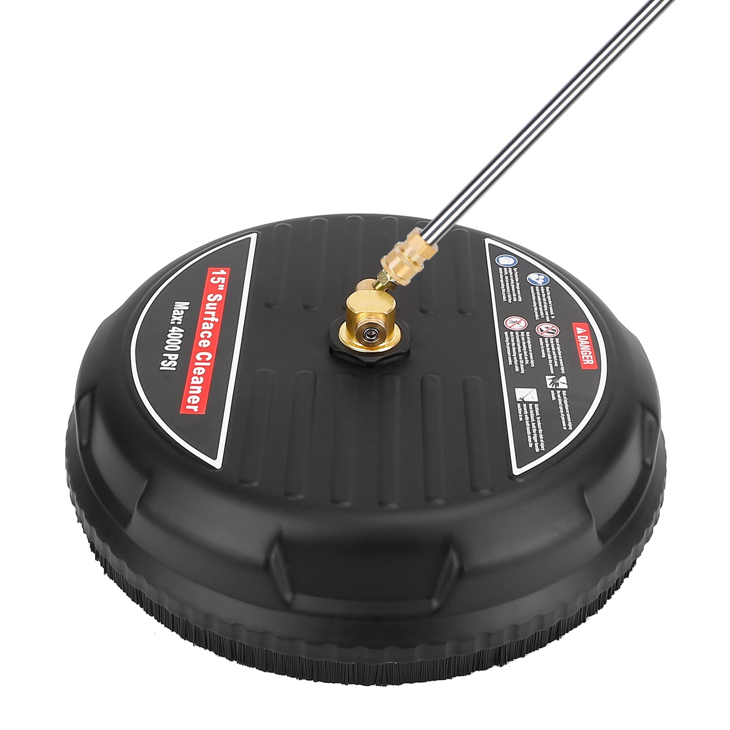 3600 PSI 15″ Pressure Washer Surface Cleaner Attachment with 2 Extension Wand