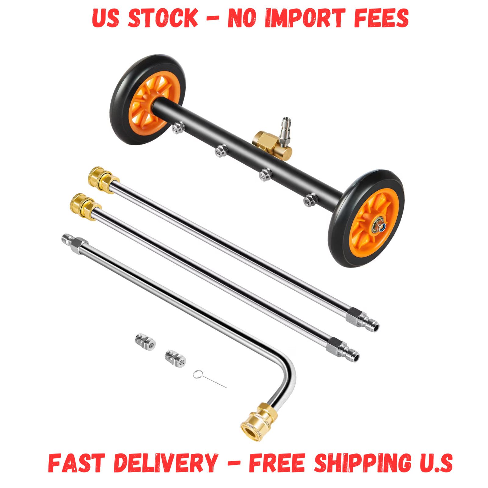 16″ Undercarriage Pressure Washer, Stainless Steel Pressure Surface Cleaner