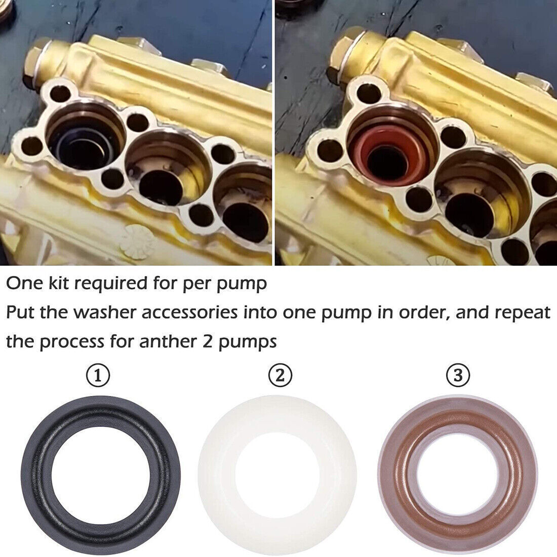 Packing Water Seal Kit 5019006400 For Comet ZWD ZWDK Series 15MM Pumps 3030/4040