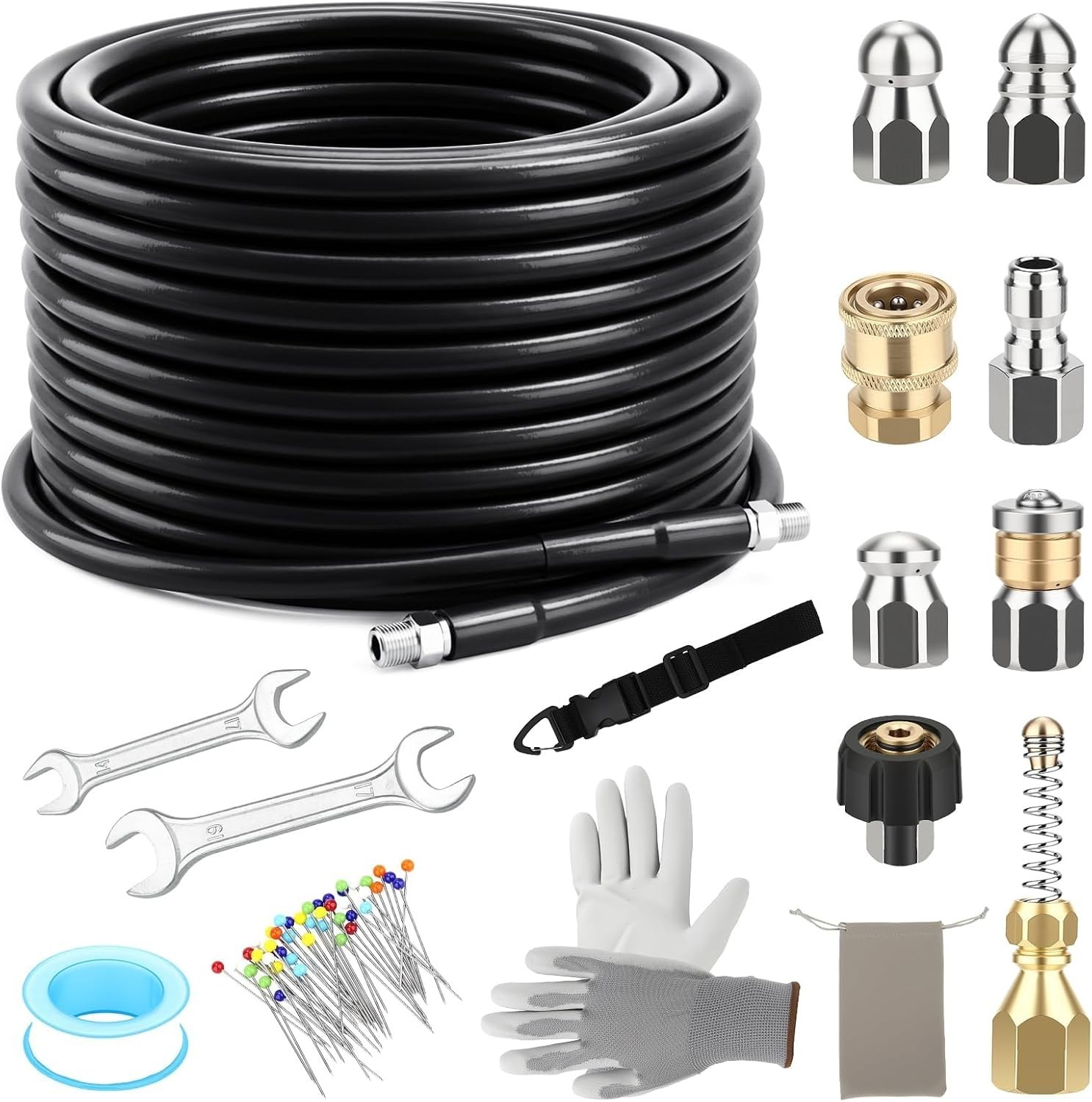 100FT Sewer Jetter Kit for Pressure Washer – 5800PSI Drain Cleaning Solution