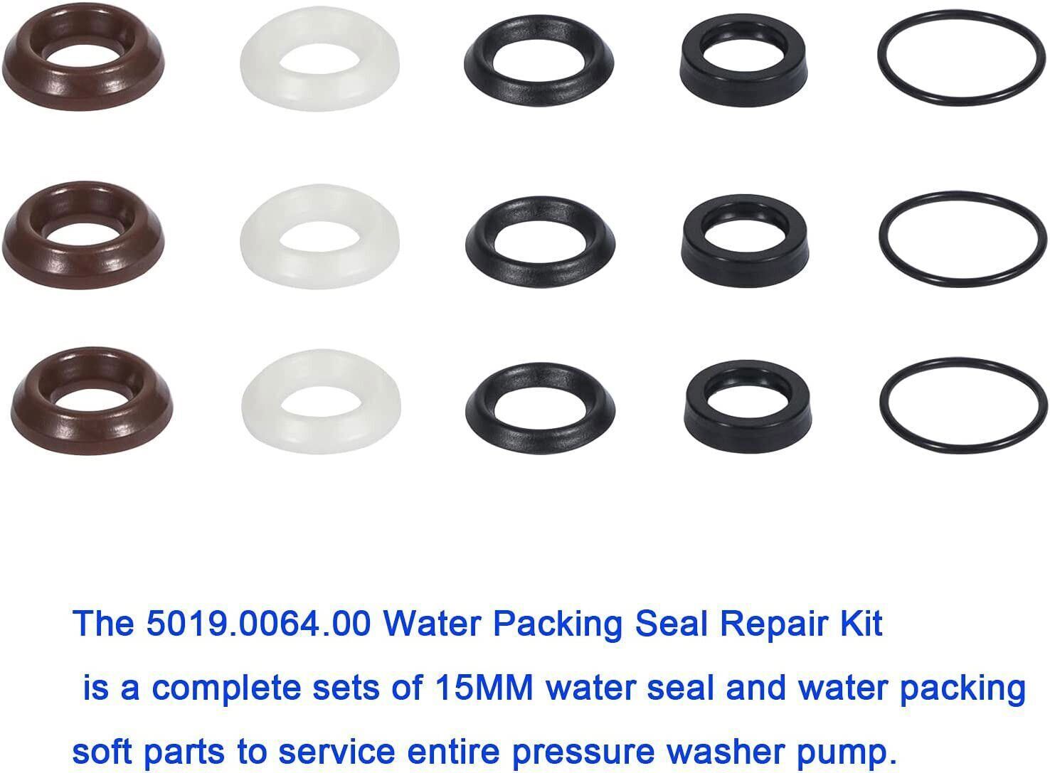 15Pcs 5019006400 Water Seal Repair Set For ZWD ZWDK 15MM Pressure Washer Pump