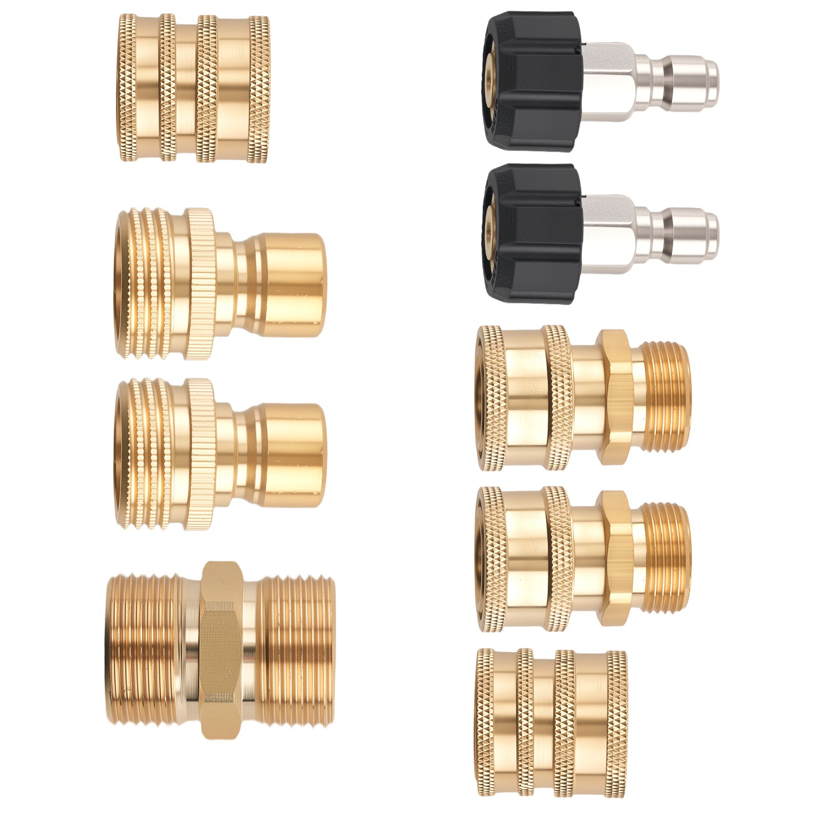 Brass Pressure Washer Adapter Kit M22 Quick Connect 3/8″ 3/4″ 1/2″ Universal