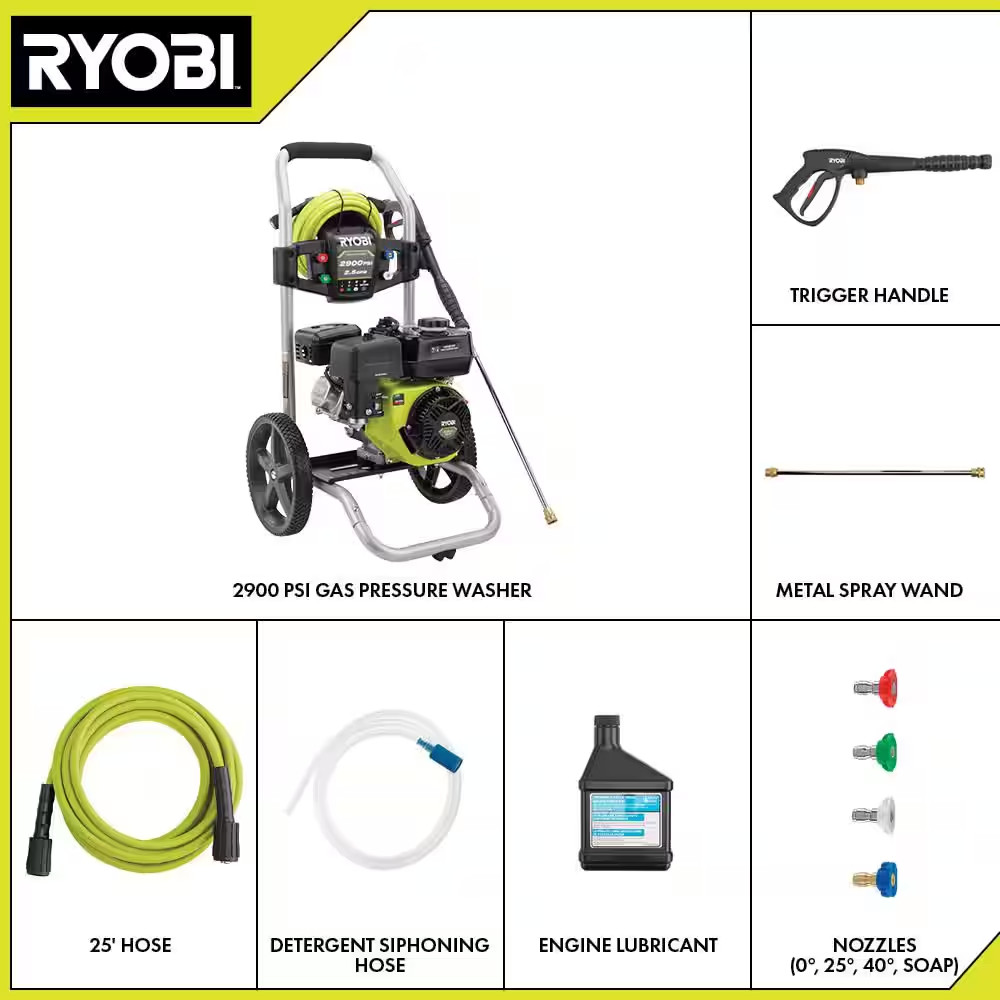 Pressure Washer 2900 PSI 2.5 GPM Cold Water Gas Washer 212cc Compliant Engine