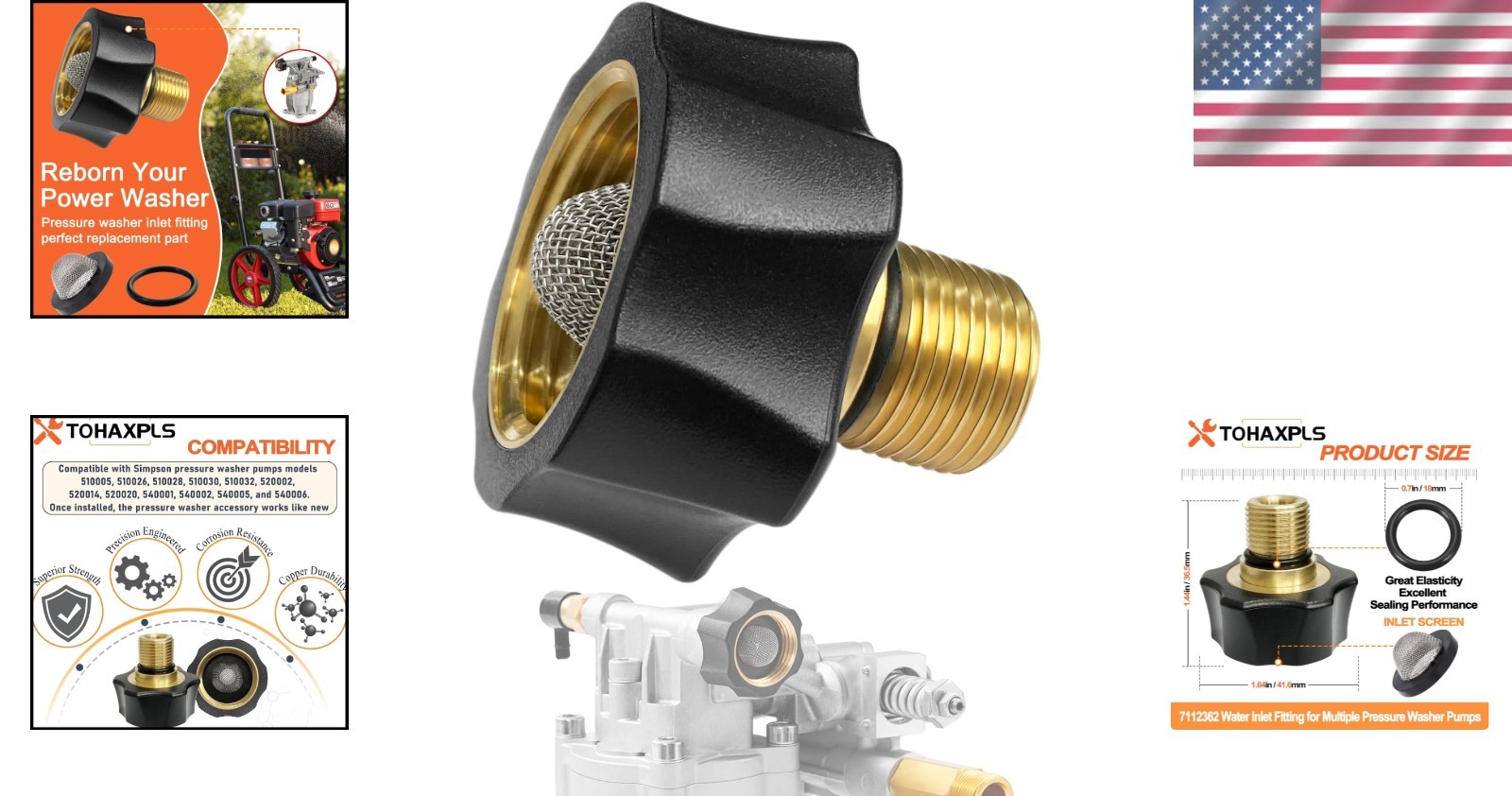 Easy Install Pressure Washer Water Inlet Fitting – Perfect for Simpson Models