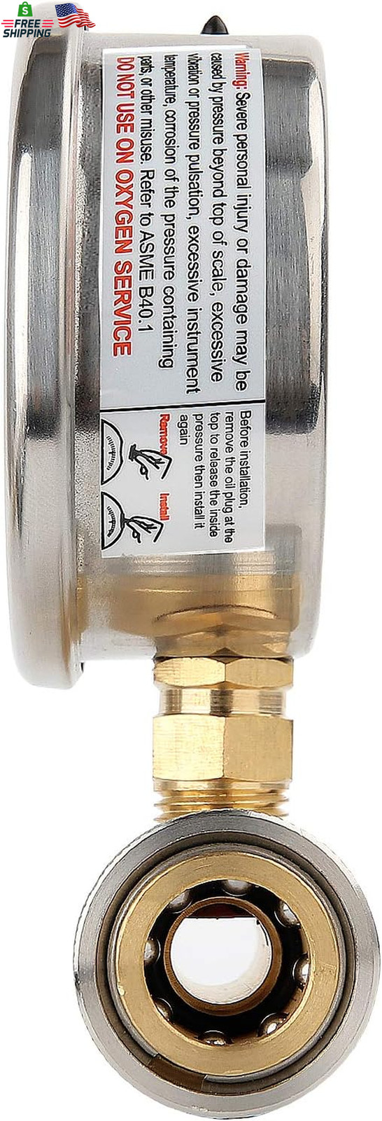 Measureman 2-1/2″ Pressure Washer Gauge, Pressure Gauge Kit, 3/8 Inch Quick Conn