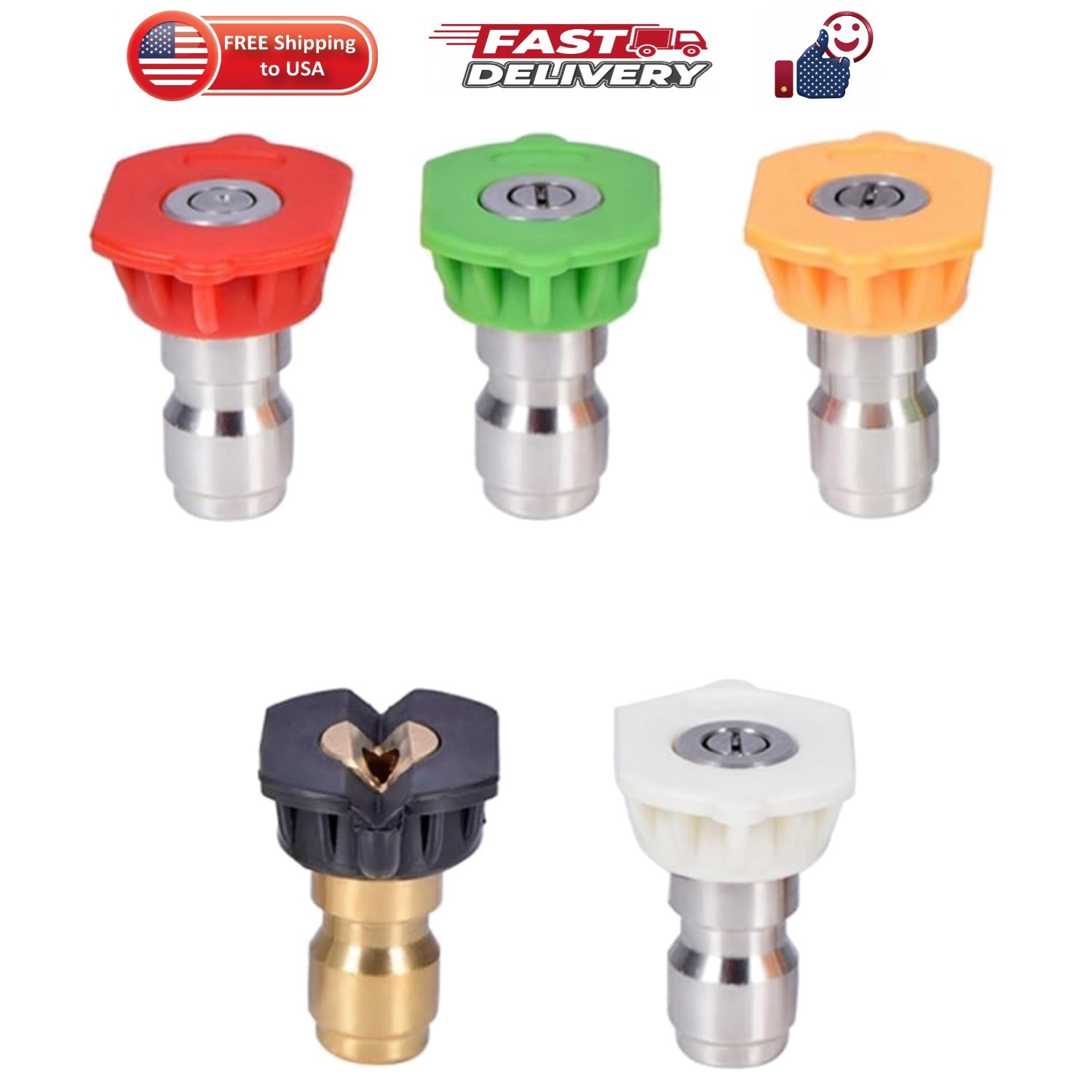 Pressure Washer Nozzle Tips Multiple Degrees, 1/4 INCH 2.5 GPM | 1/4 Inch Pow…