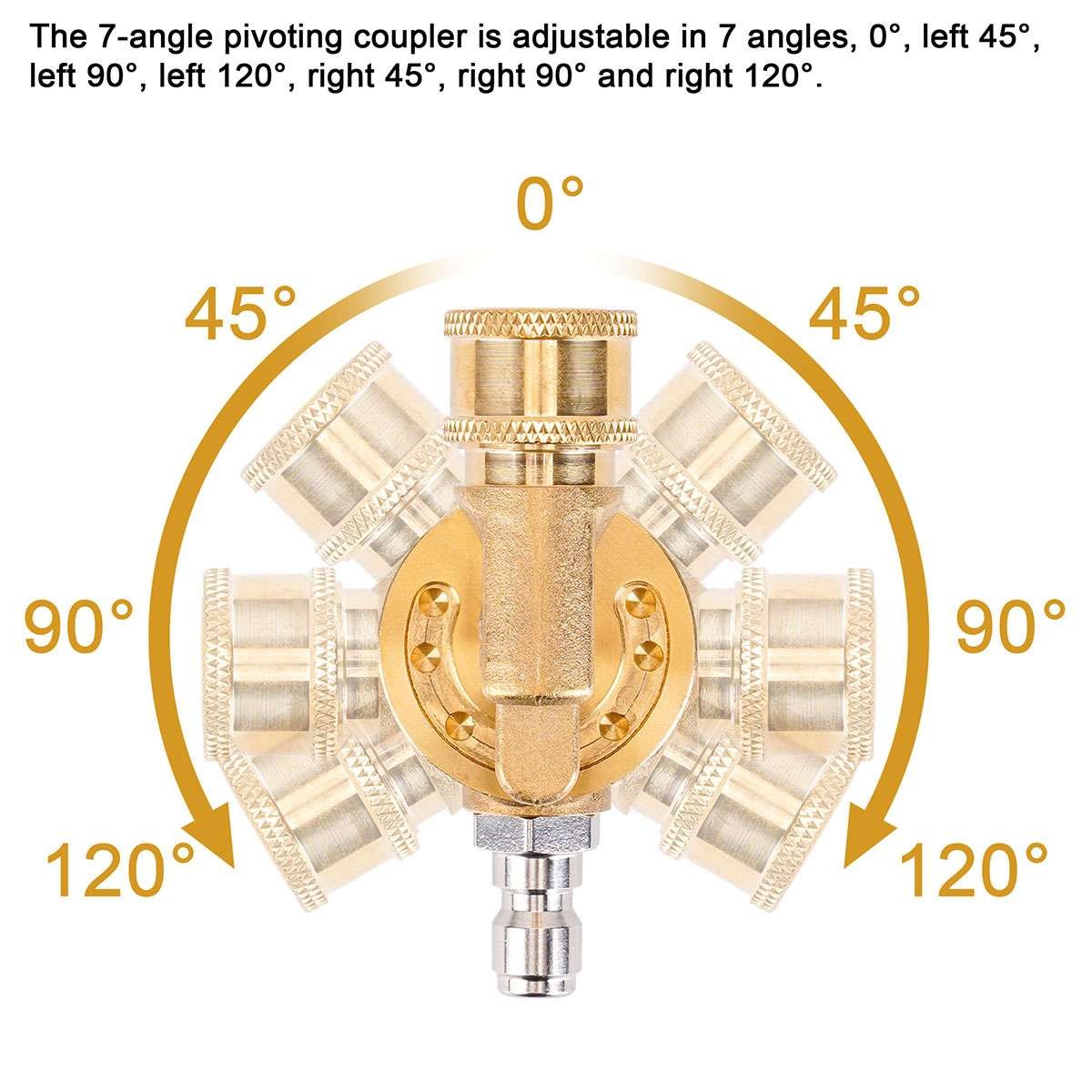 For Pressure Washer 1/4 ” Quick Connect Pivoting Coupler Rotating Nozzle
