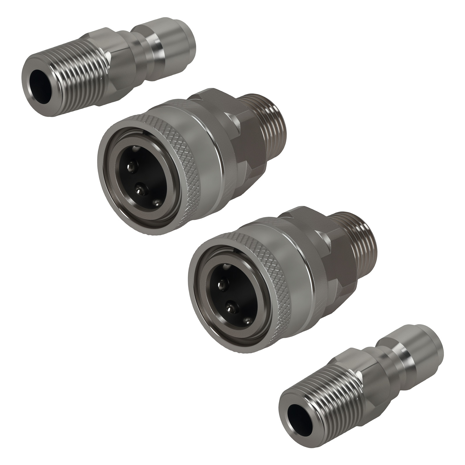3/8″ NPT Pressure Washer Adapter Quick Connect Socket Plug Stainless 4 Pack