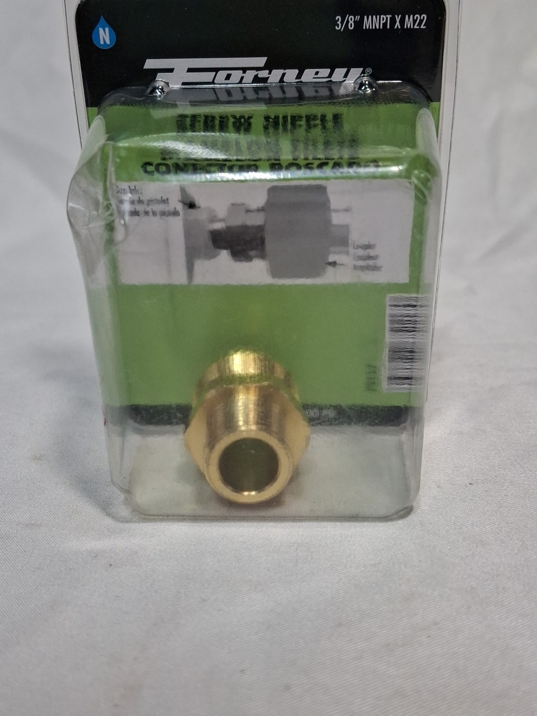 Forney 75117 Pressure Washer FITTING Screw Nipple, M22M to 3/8″ MALE Brass