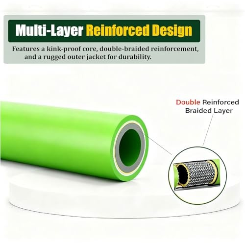 Pressure Washer Hose 50FT for Power Washer, 5800 PSI Kink Resistant 50ft Green