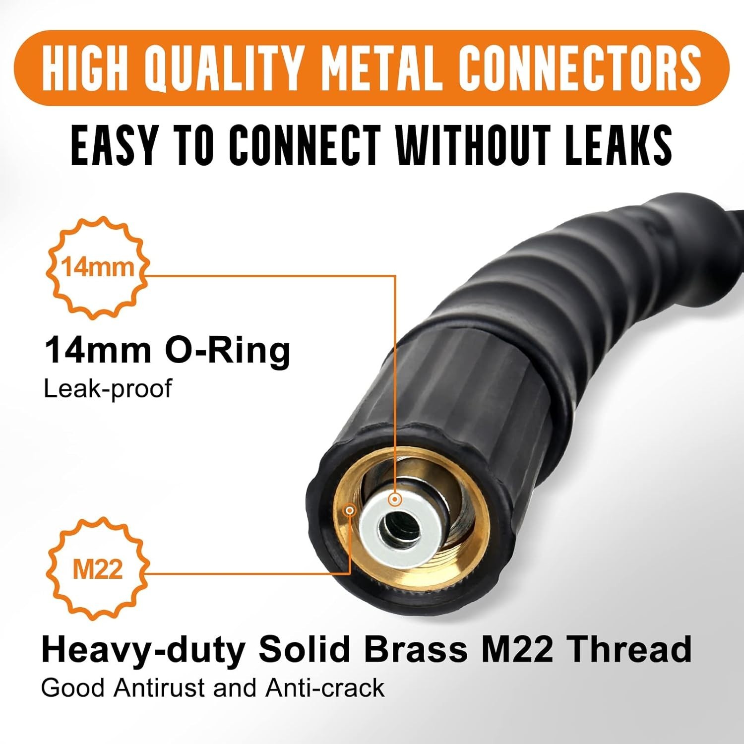 50ft Pressure Washer Hose 4000 PSI, Kink Resistant