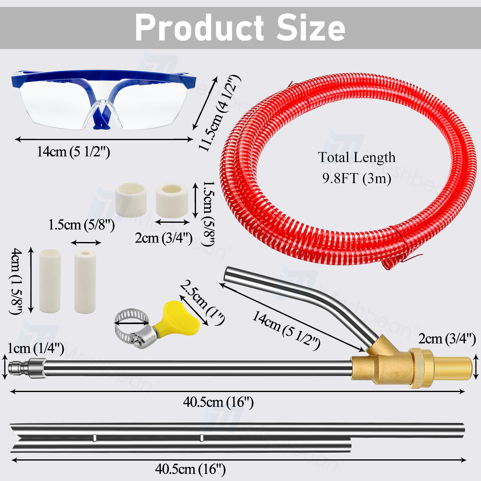 High Pressure Washer Sandblasting Kit 5000PSI Powerful Washer Sandblaster Gun