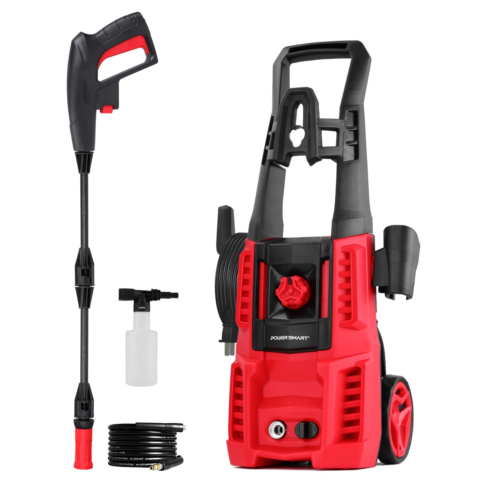 PowerSmart 1850PSI Electric Pressure Washer, 1.8GPM, 36ft Cord, 23ft Hose, New